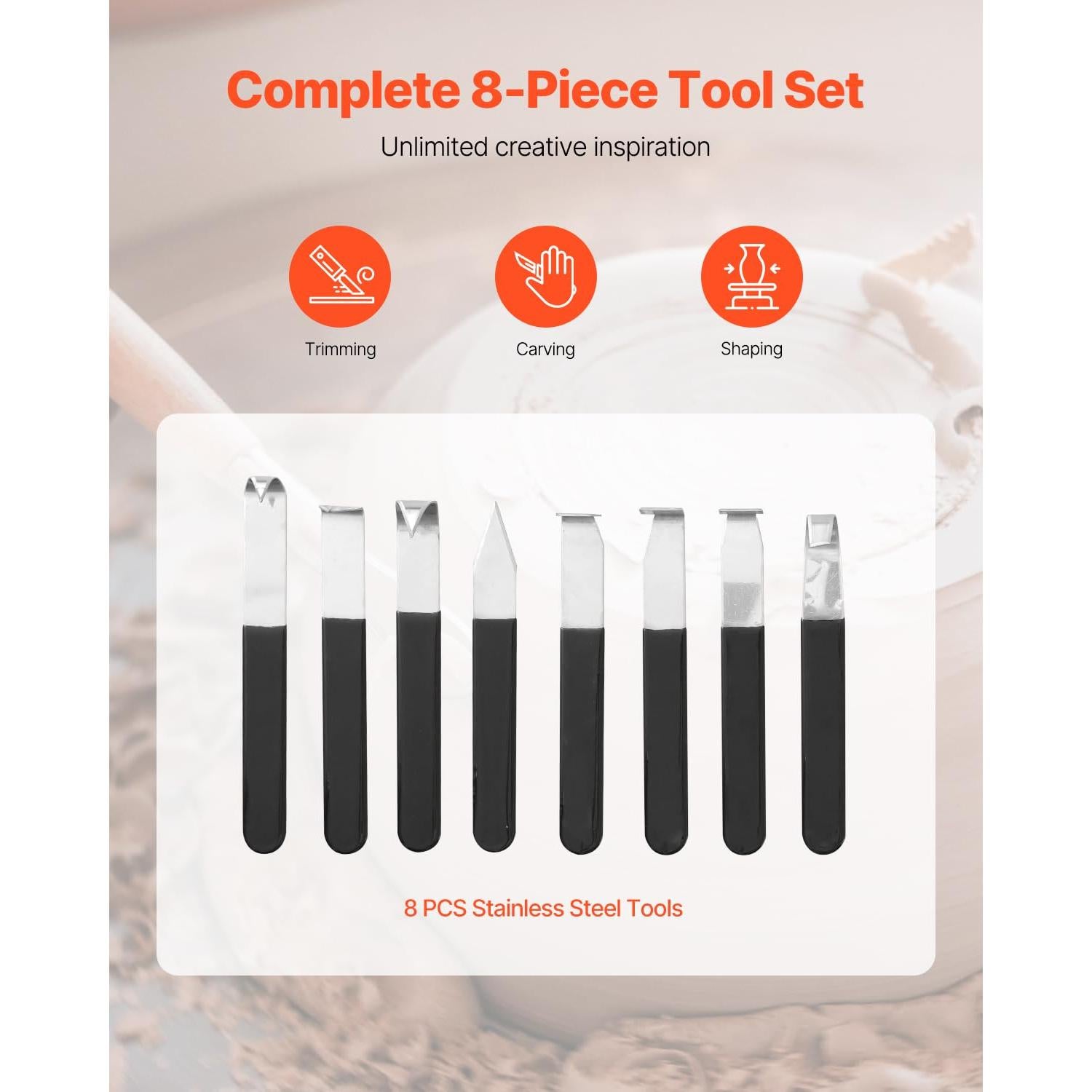 Rueda de Alfarería Vevor 25 cm 350W con Pedal y Cuenca Desmontable