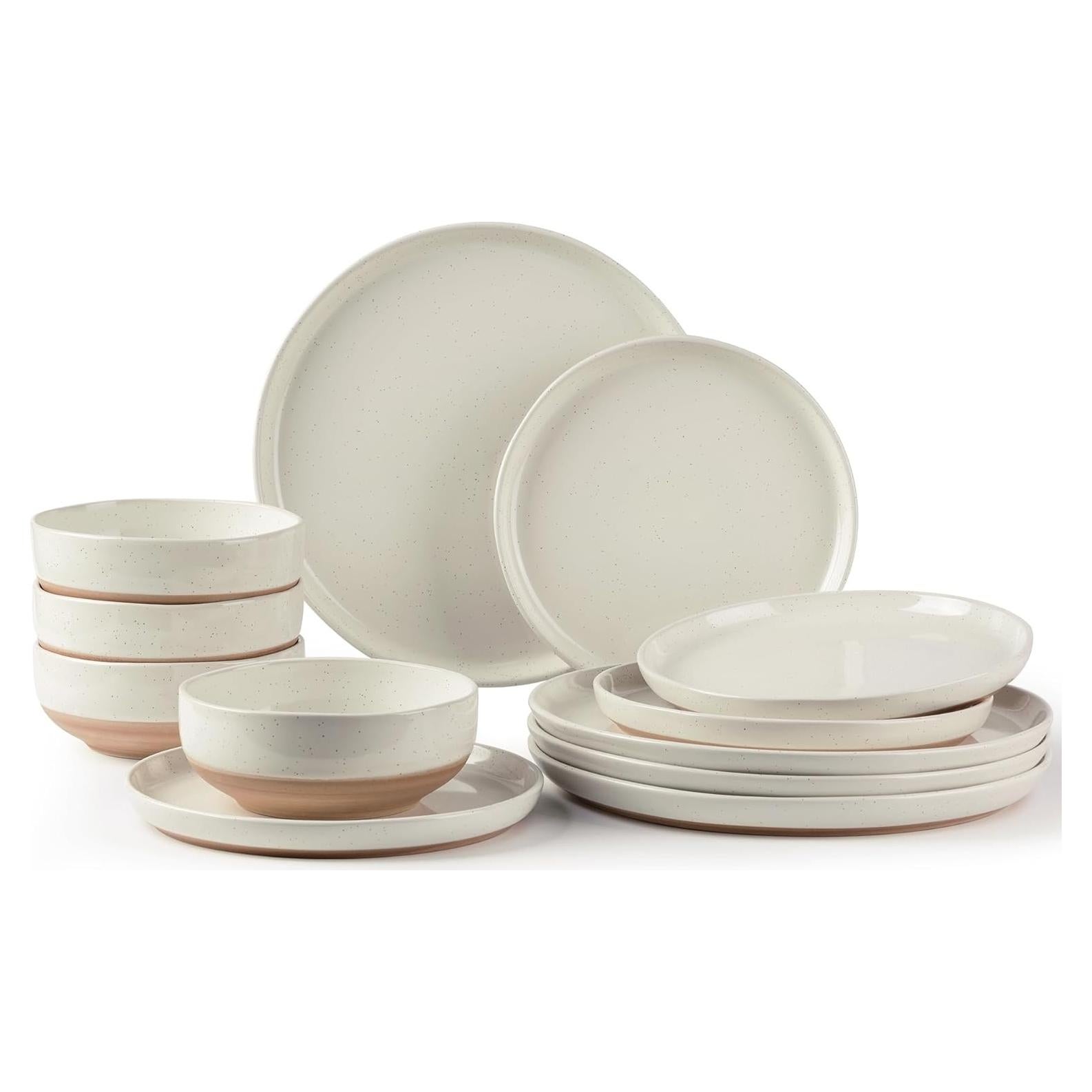 Conjunto de Vajilla de Cerámica AmorArc 12 Piezas para 4 Personas
