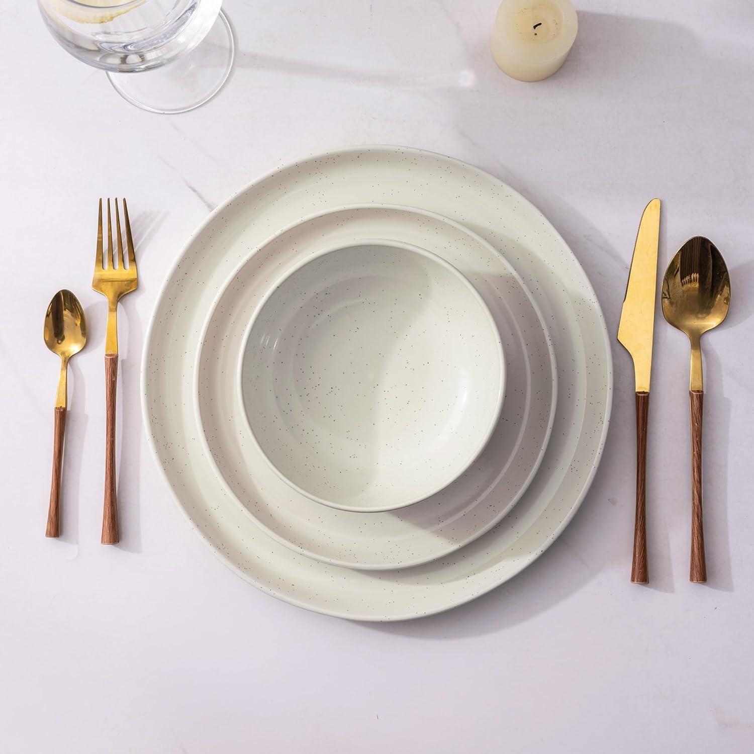 Conjunto de Vajilla de Cerámica AmorArc 12 Piezas para 4 Personas