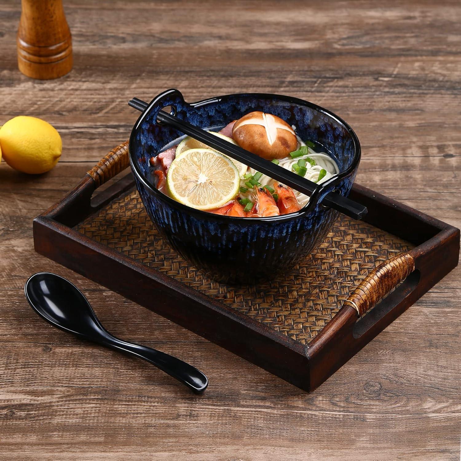 Juego de 2 Tazones de Ramen JH JIEMEI HOME Cerámica 17.78 cm