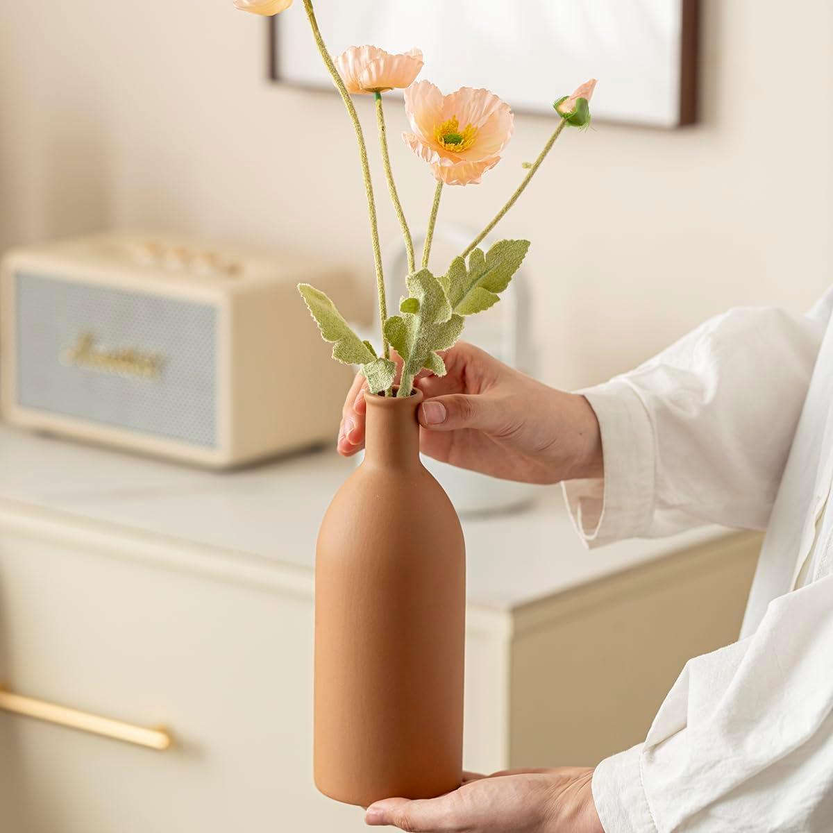 Juego de 3 Jarrones de Cerámica Vaurcesa Mate Modernos