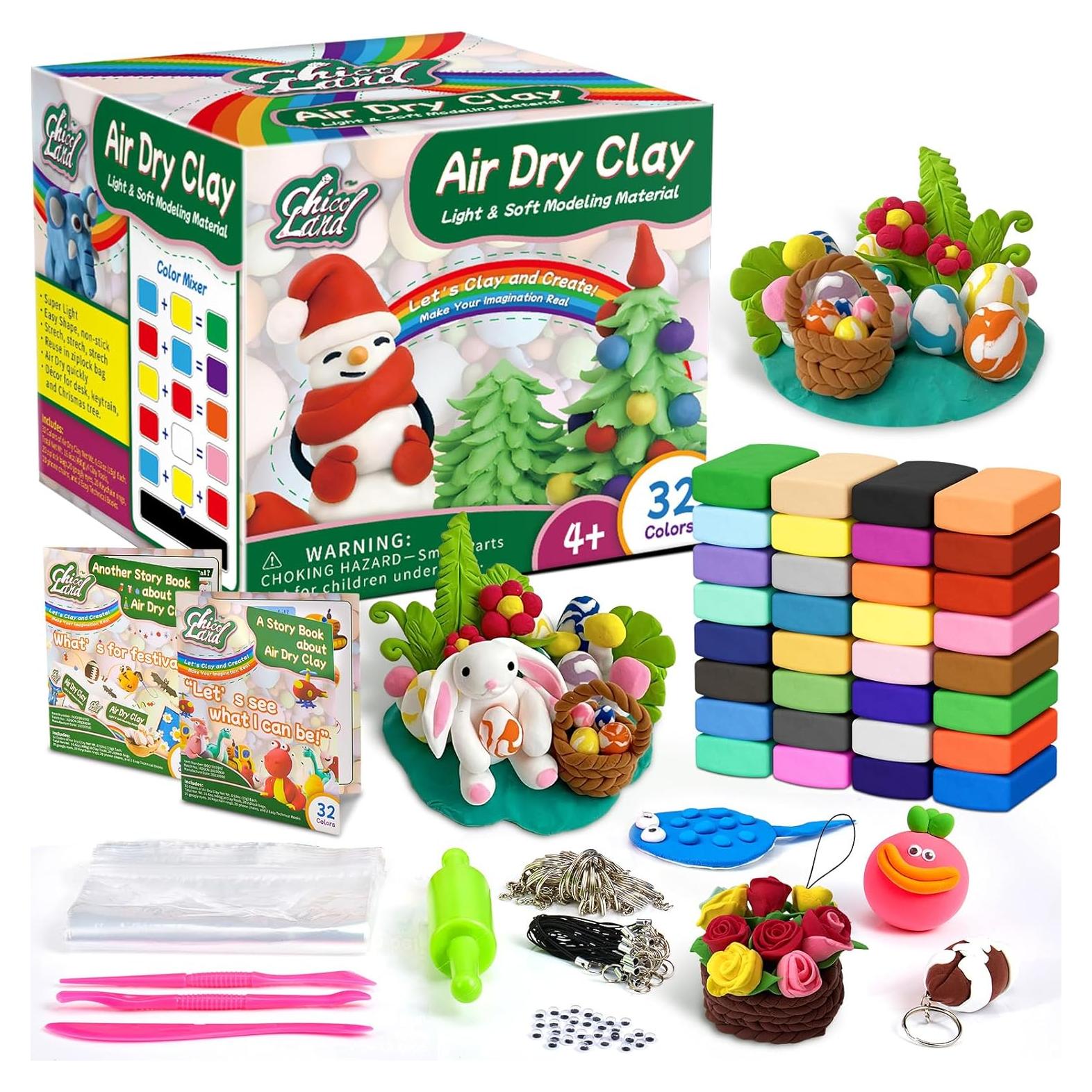 Kit de Arcilla Chico Land - 32 Colores Secado al Aire
