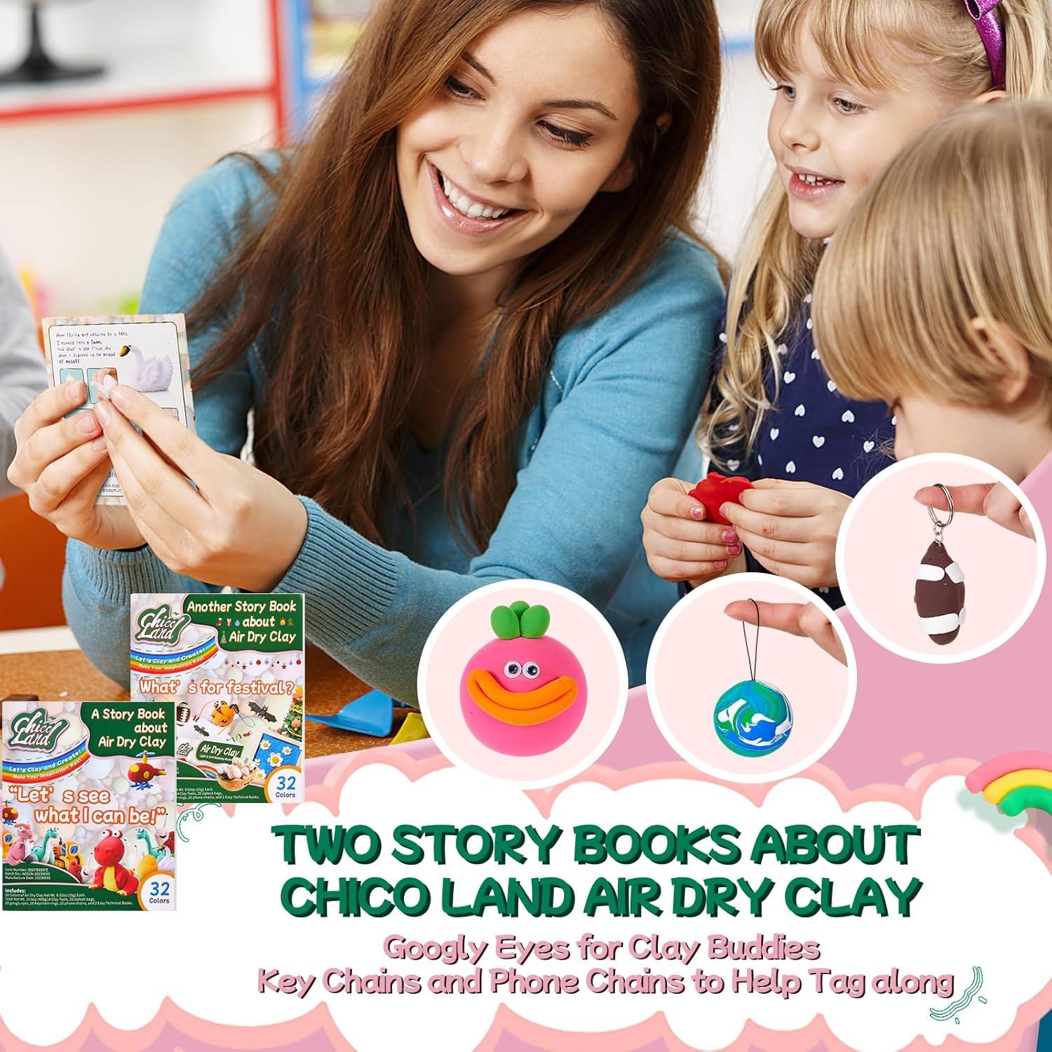 Kit de Arcilla Chico Land - 32 Colores Secado al Aire