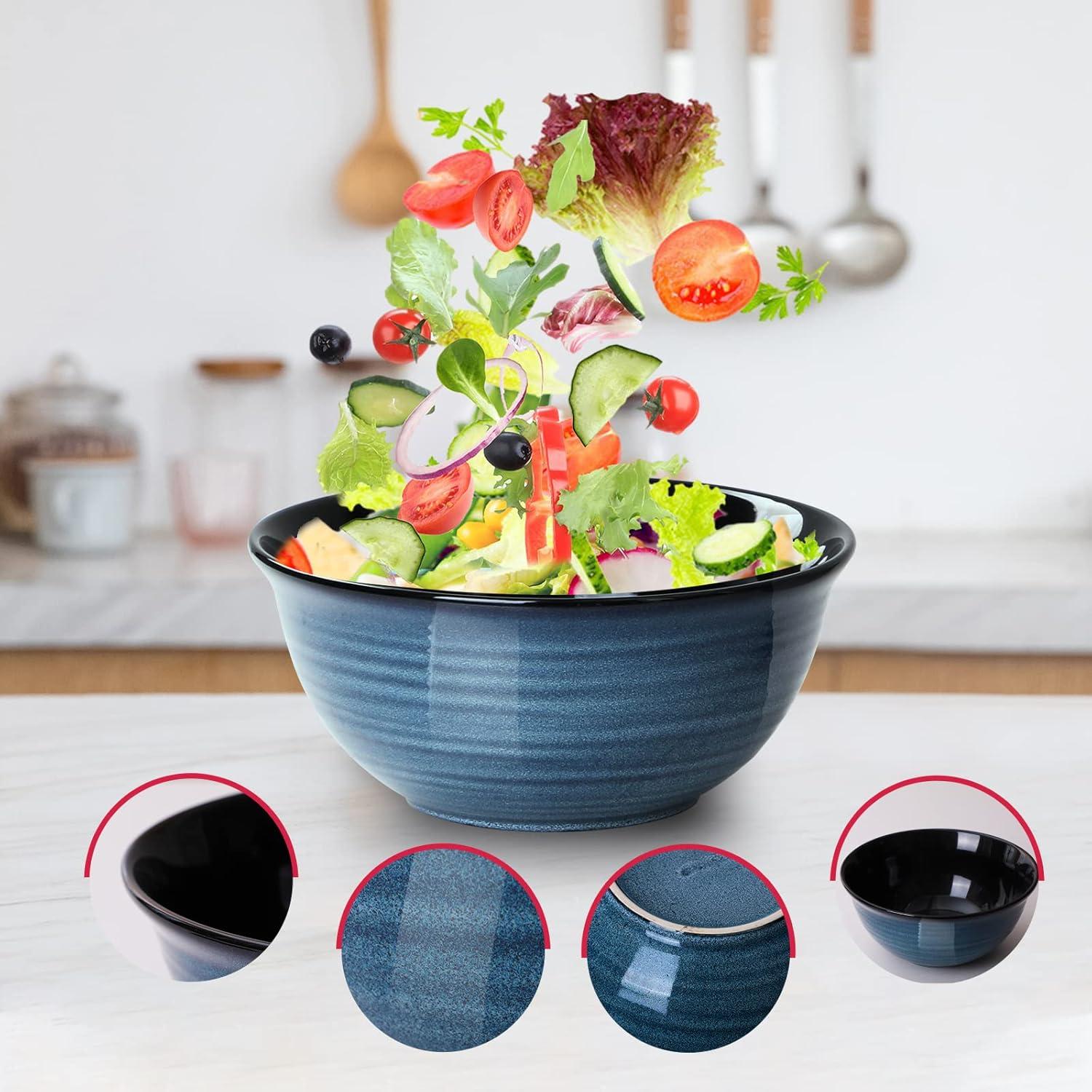 Juego de Cuencos de Mezcla Cerámica Hasense 3 Piezas Azul