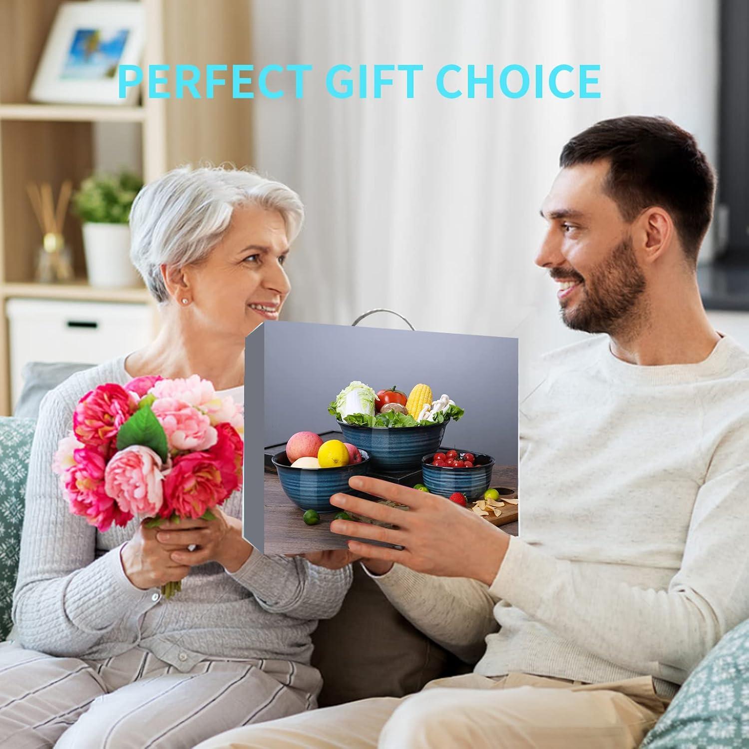 Juego de Cuencos de Mezcla Cerámica Hasense 3 Piezas Azul