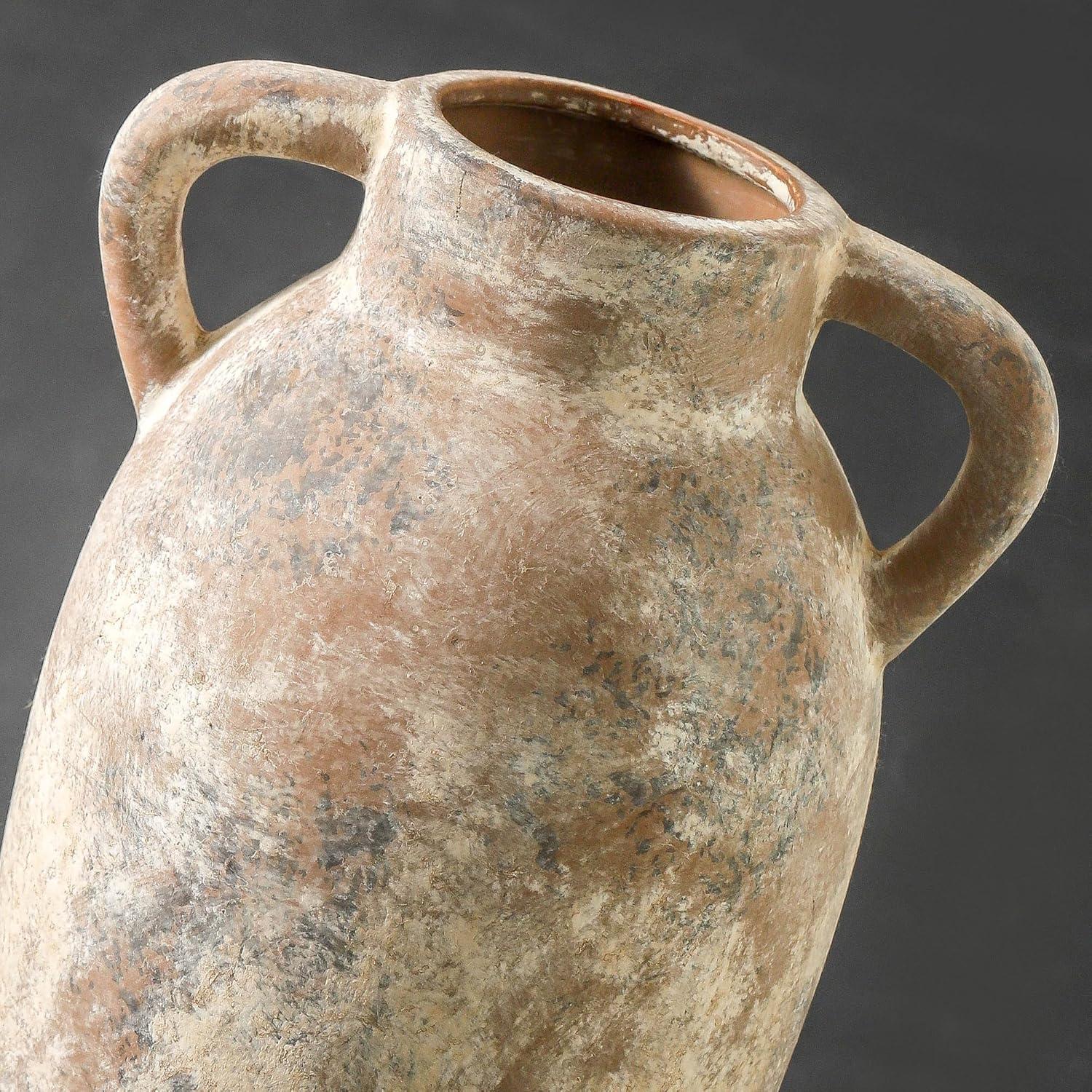 Jarrón Rústico de Cerámica Lyeec 24.4 cm con 2 Asas