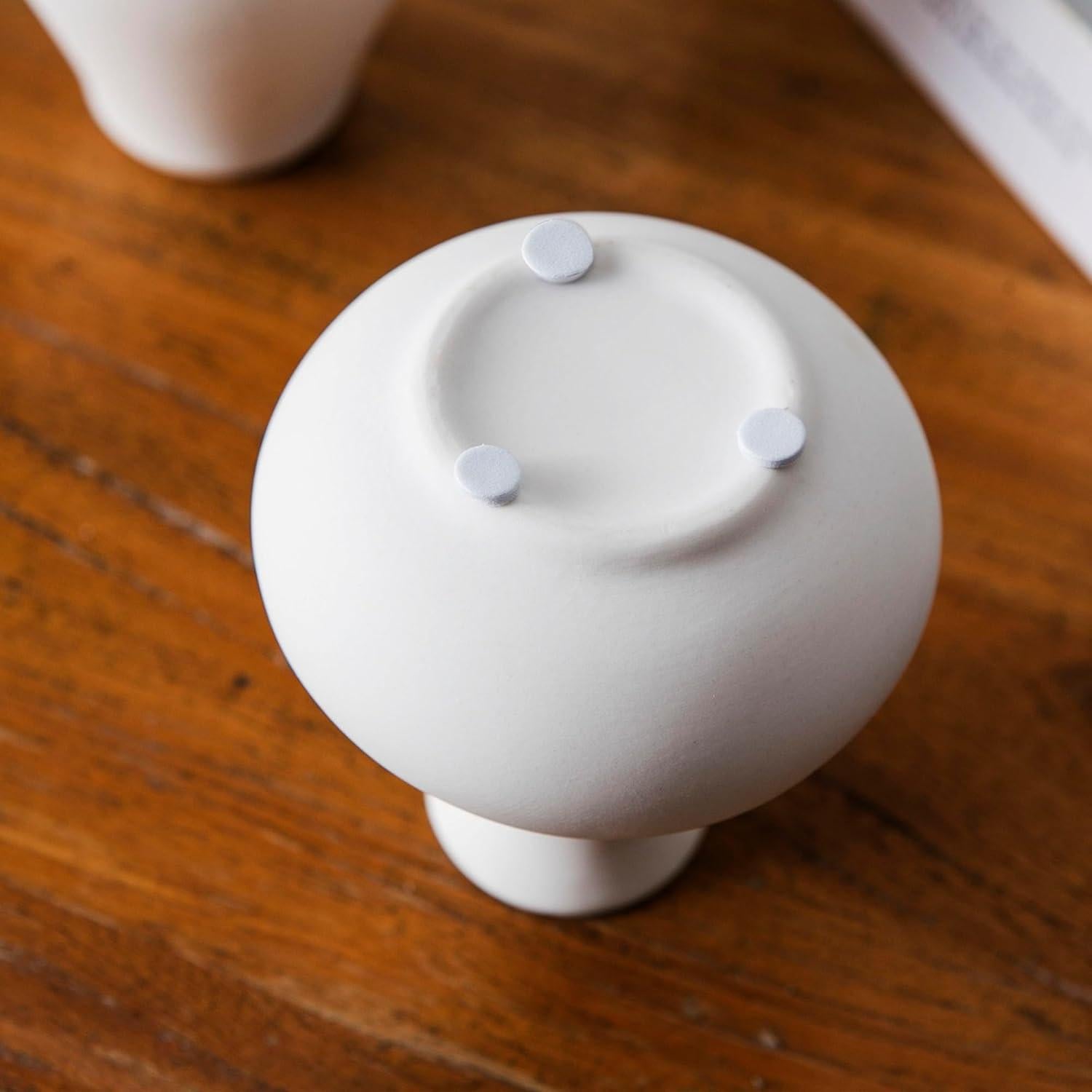 Juego de 5 Jarrones de Cerámica Blanca Sowlvenco Decoración