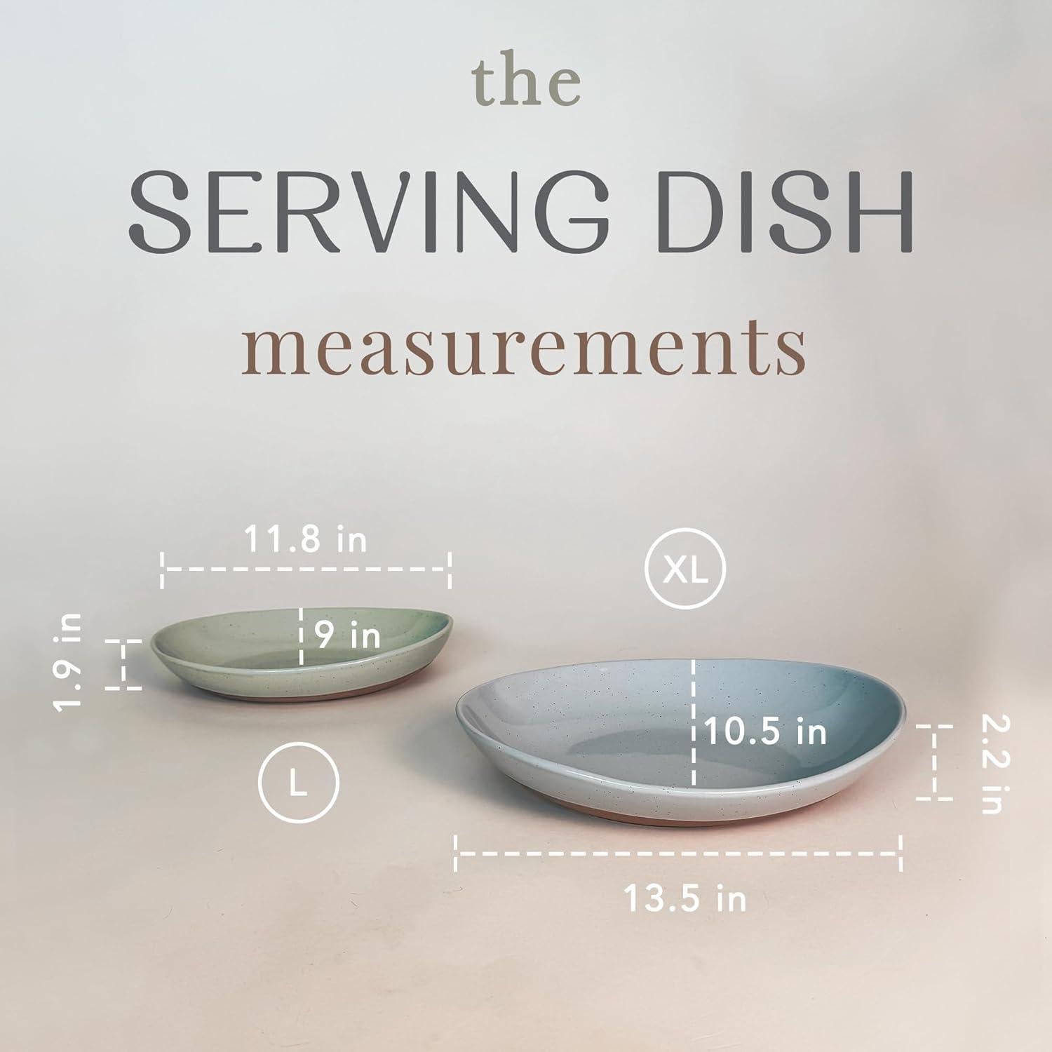 Set de 2 Platos Ovalados Mora Cerámica 34.3 cm y 30 cm