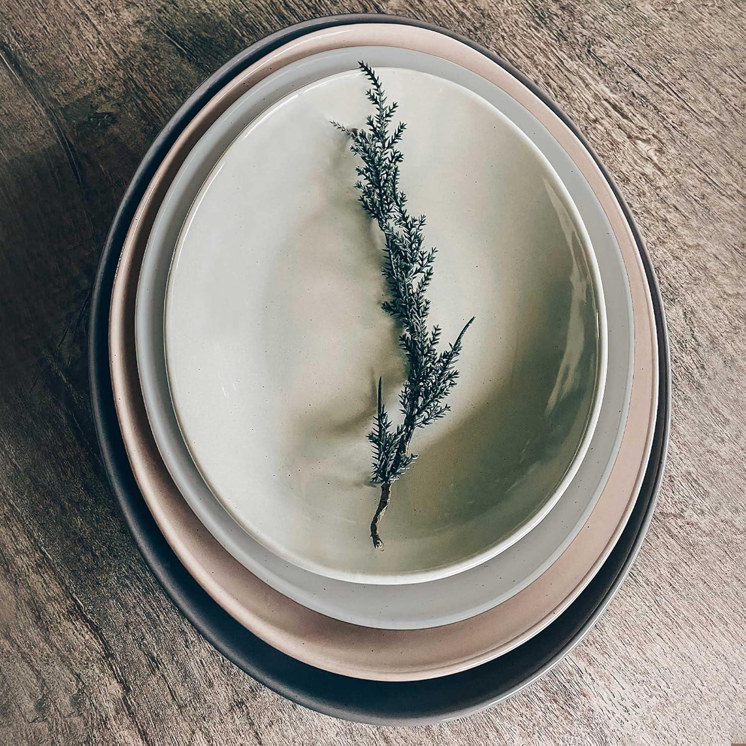 Set de 2 Platos Ovalados Mora Cerámica 34.3 cm y 30 cm