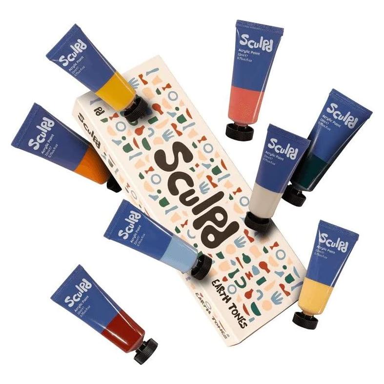 Juego de Pintura Acrílica Sculpd Tonos Tierra 8 x 22ml No Tóxica