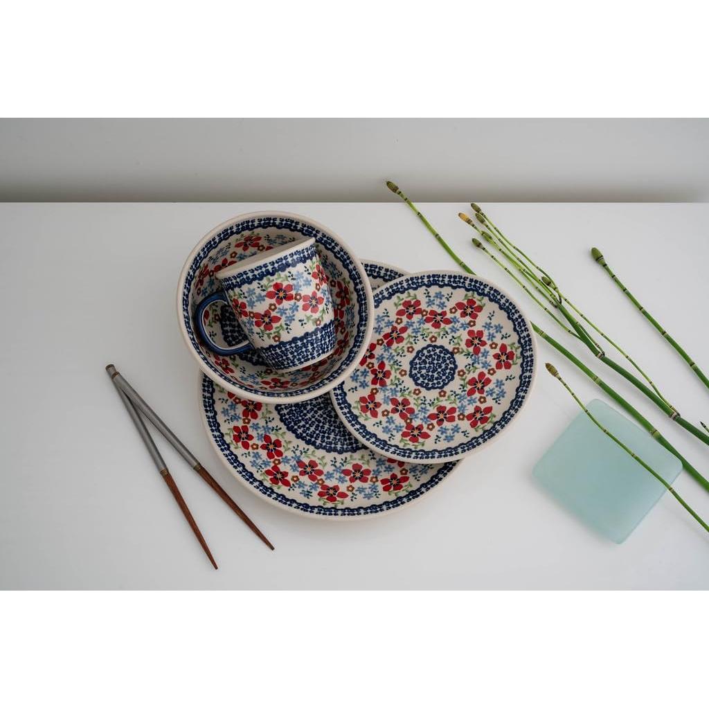 Juego de Tazas de Cerámica Floral Blue Rose 4 Piezas