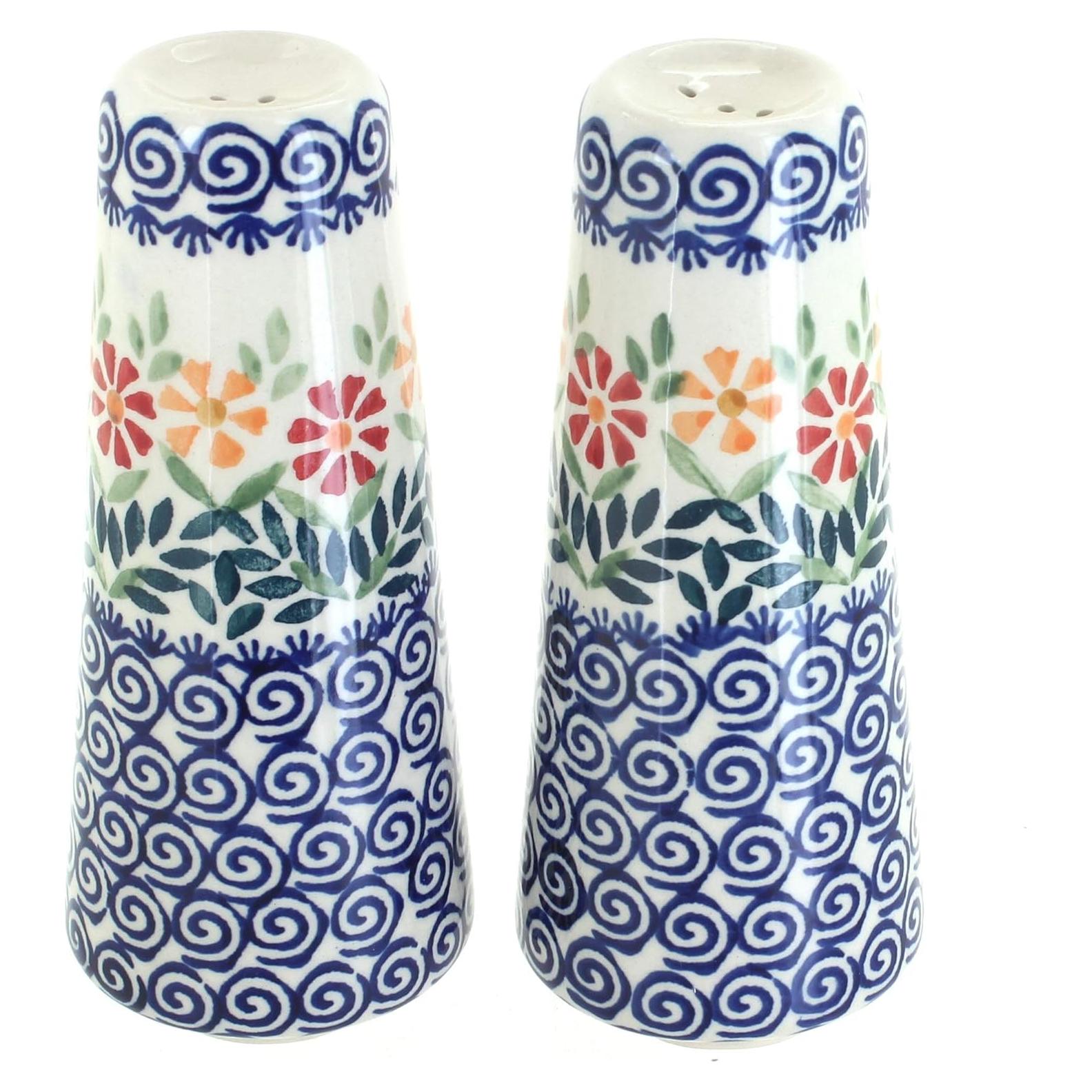 Salero y Pimentero de Cerámica Blue Rose Jardín Bouquet 15 cm