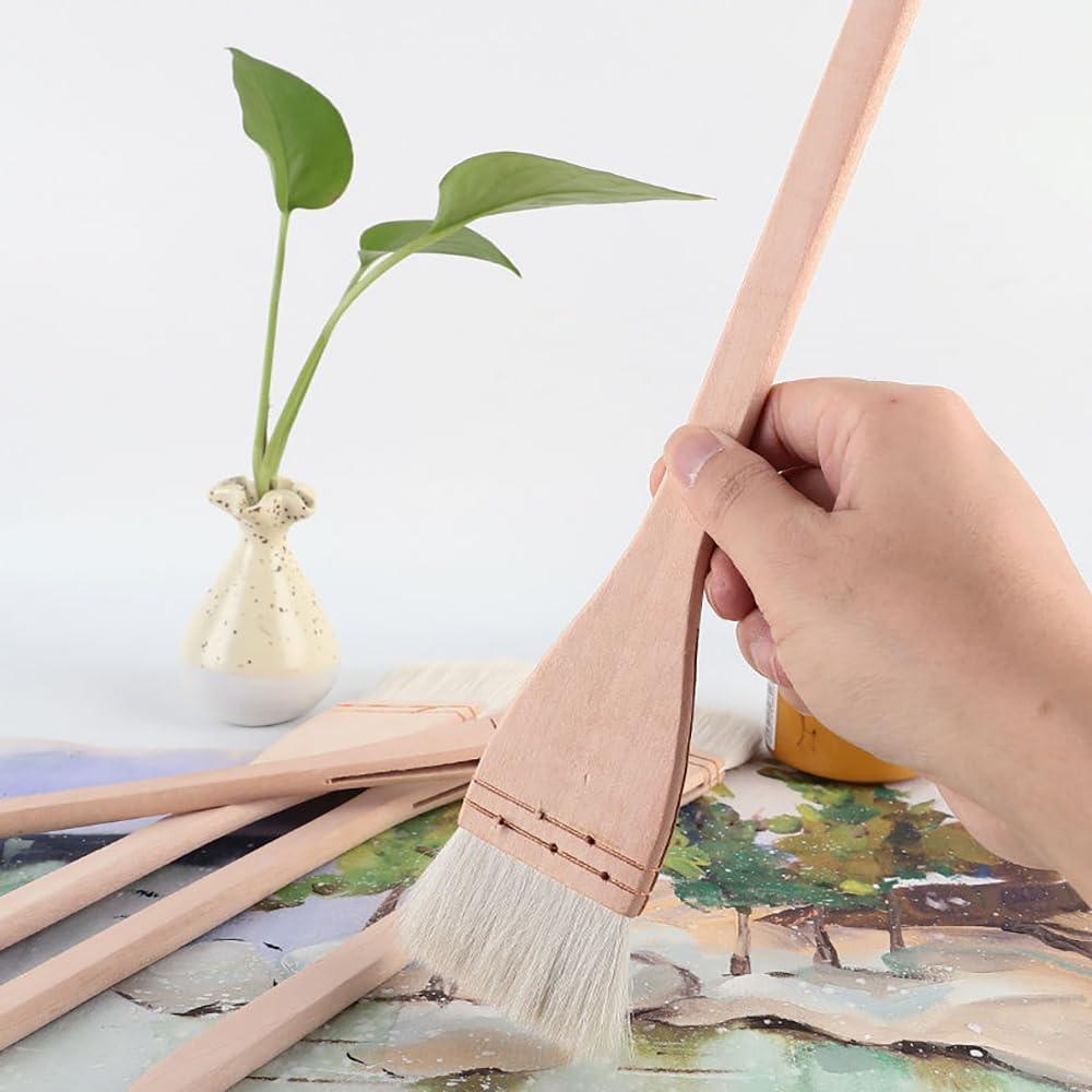 Juego de Pinceles Hake Longdex 4PCS Acuarela Pelo de Cabra