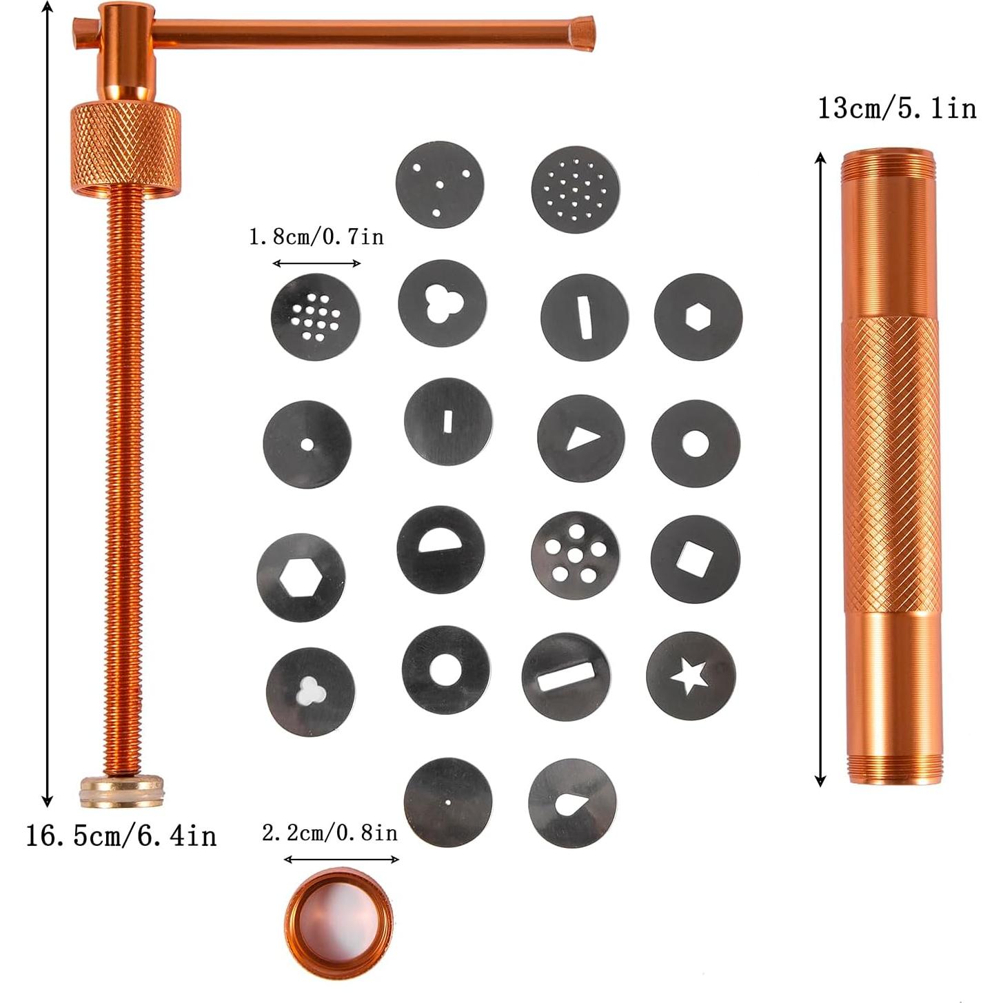 Juego de herramientas para decorar pasteles YAMHOHO - Extrusora de acero inoxidable con 20 discos