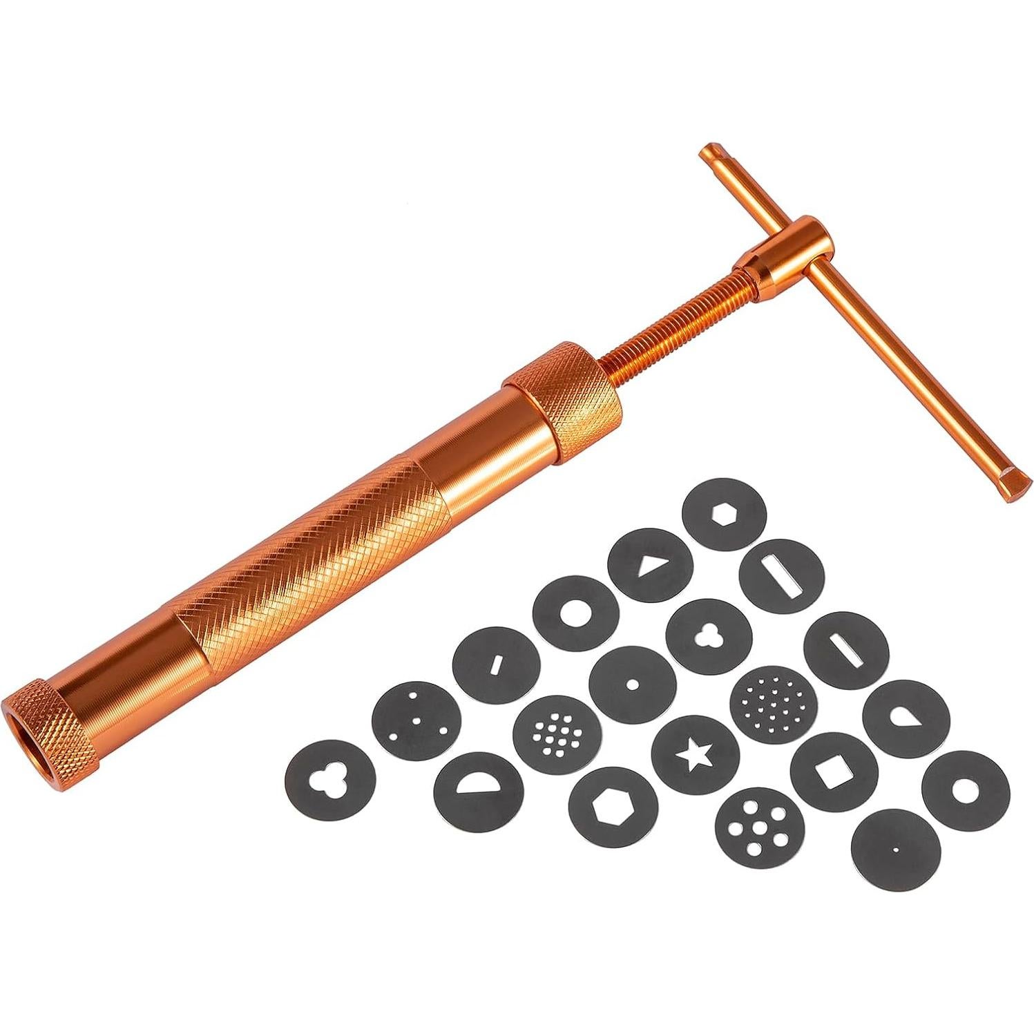 Juego de herramientas para decorar pasteles YAMHOHO - Extrusora de acero inoxidable con 20 discos