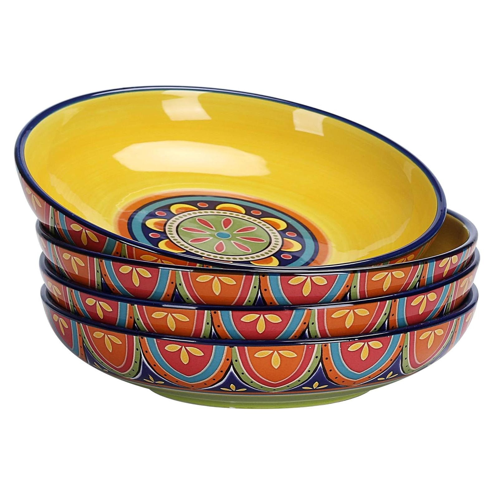 Juego de 4 Tazones de Cerámica Bico Tunisianos 1035ml