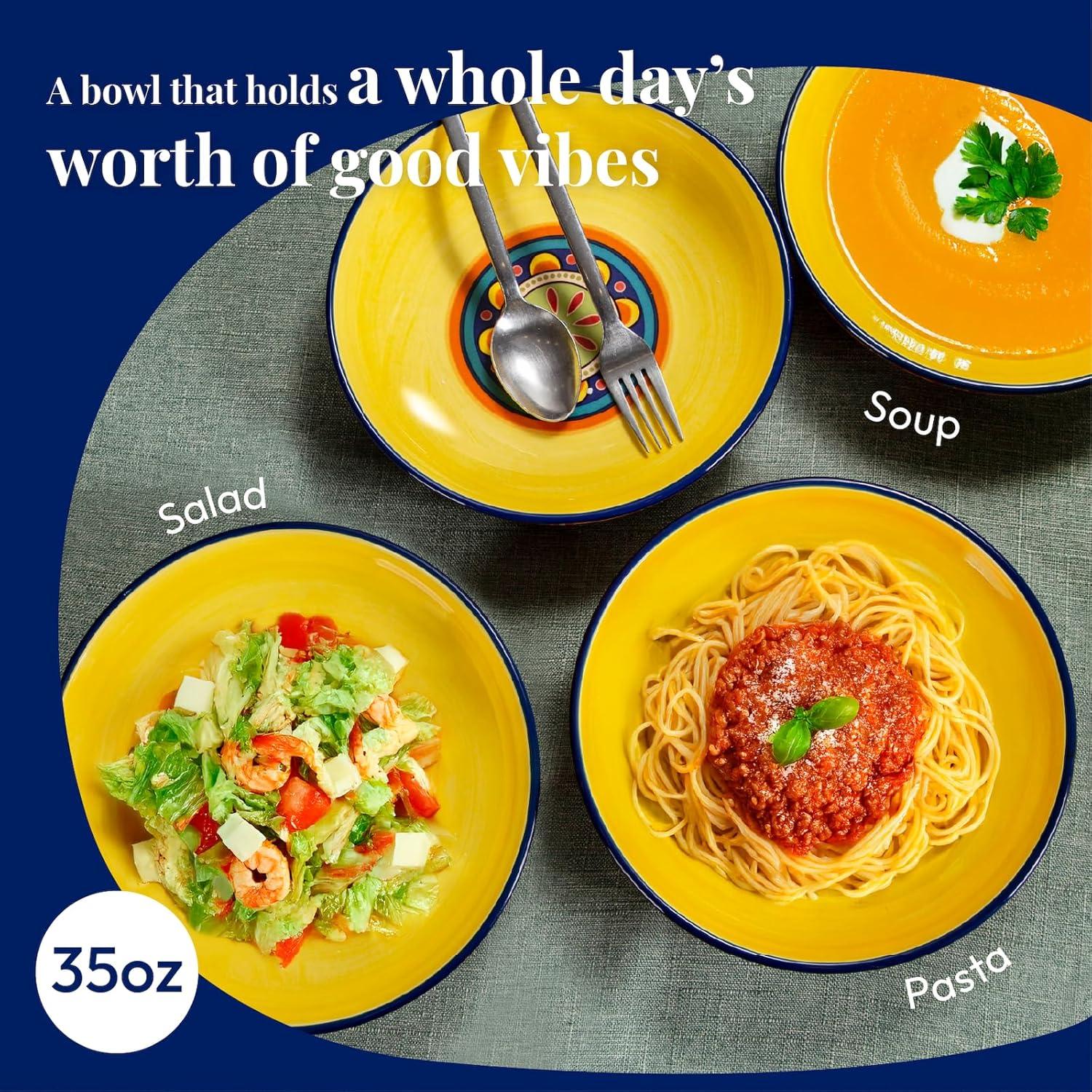 Juego de 4 Tazones de Cerámica Bico Tunisianos 1035ml