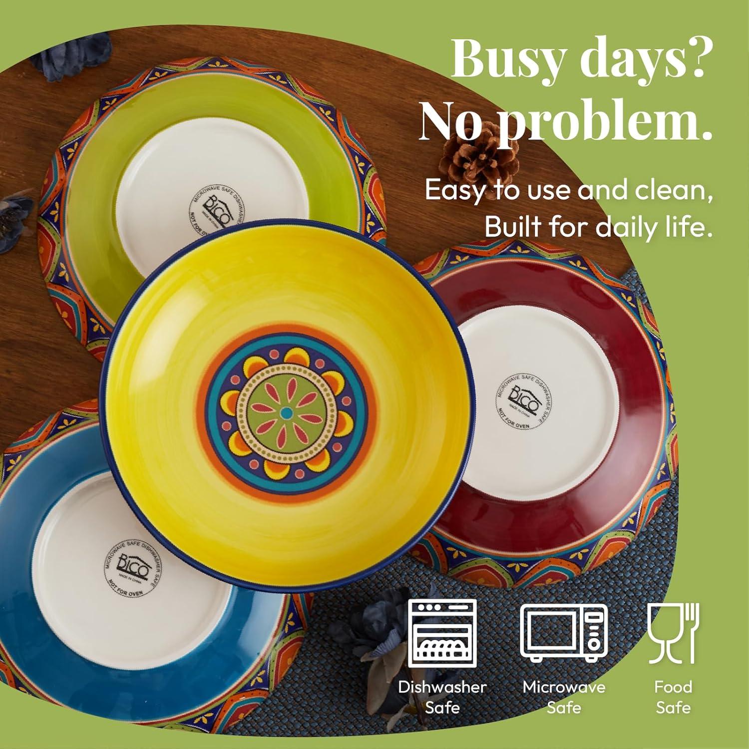 Juego de 4 Tazones de Cerámica Bico Tunisianos 1035ml