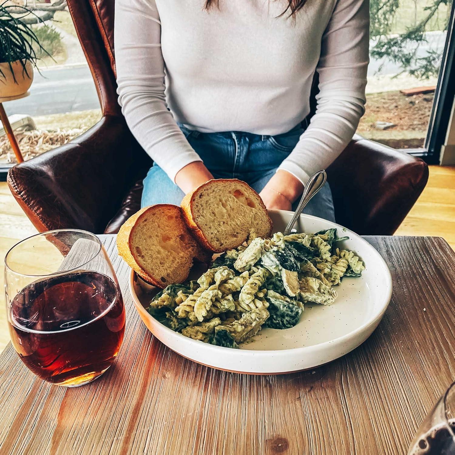 Juego de 4 Tazones de Cerámica Mora 1.04L Blanco Vainilla