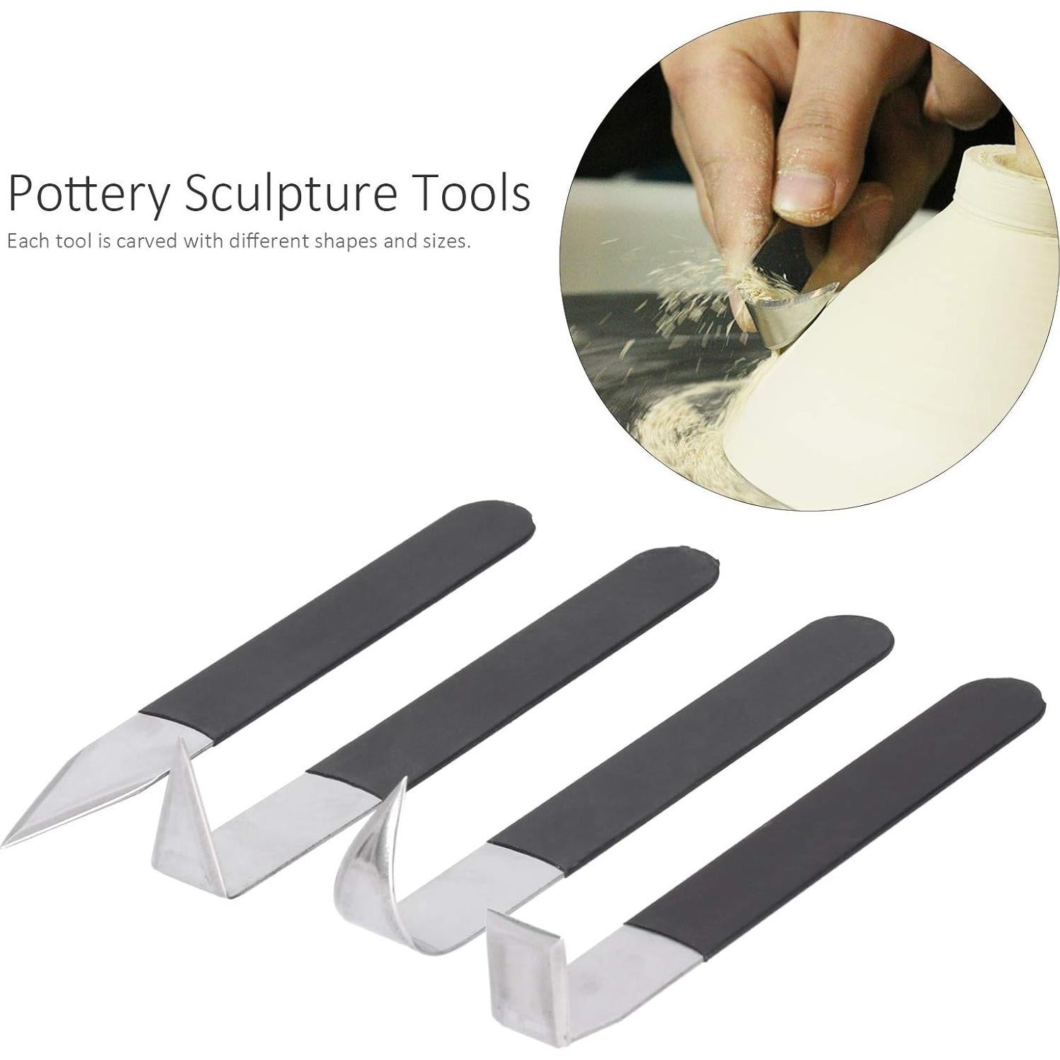Juego de 4 herramientas de escultura cerámica Haosie - Acero inoxidable