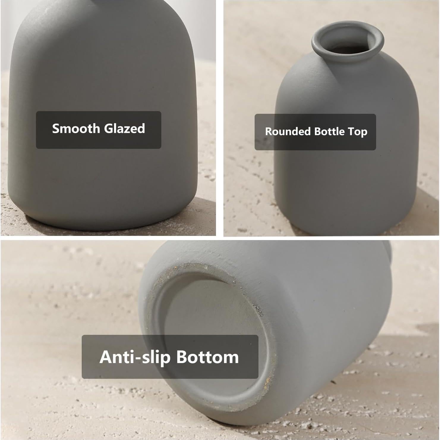 Juego de 4 Jarrones de Cerámica Tuioyoc Multicolor 8-16 cm