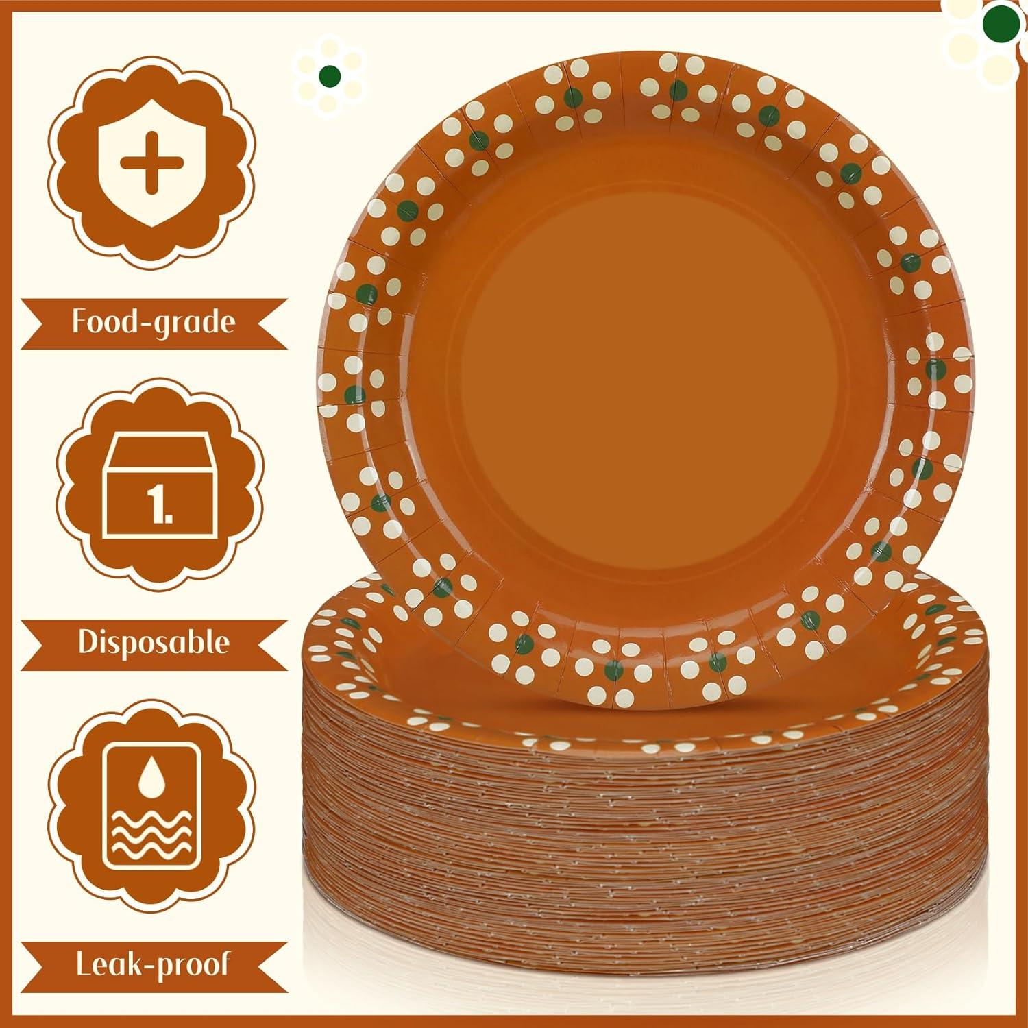 Platos Desechables de Papel Yungyan 23 cm - 100 Piezas Floral