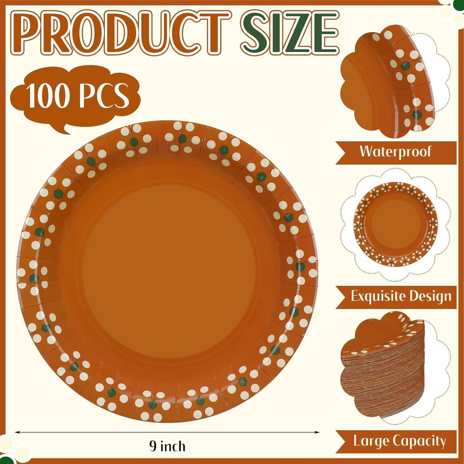 Platos Desechables de Papel Yungyan 23 cm - 100 Piezas Floral