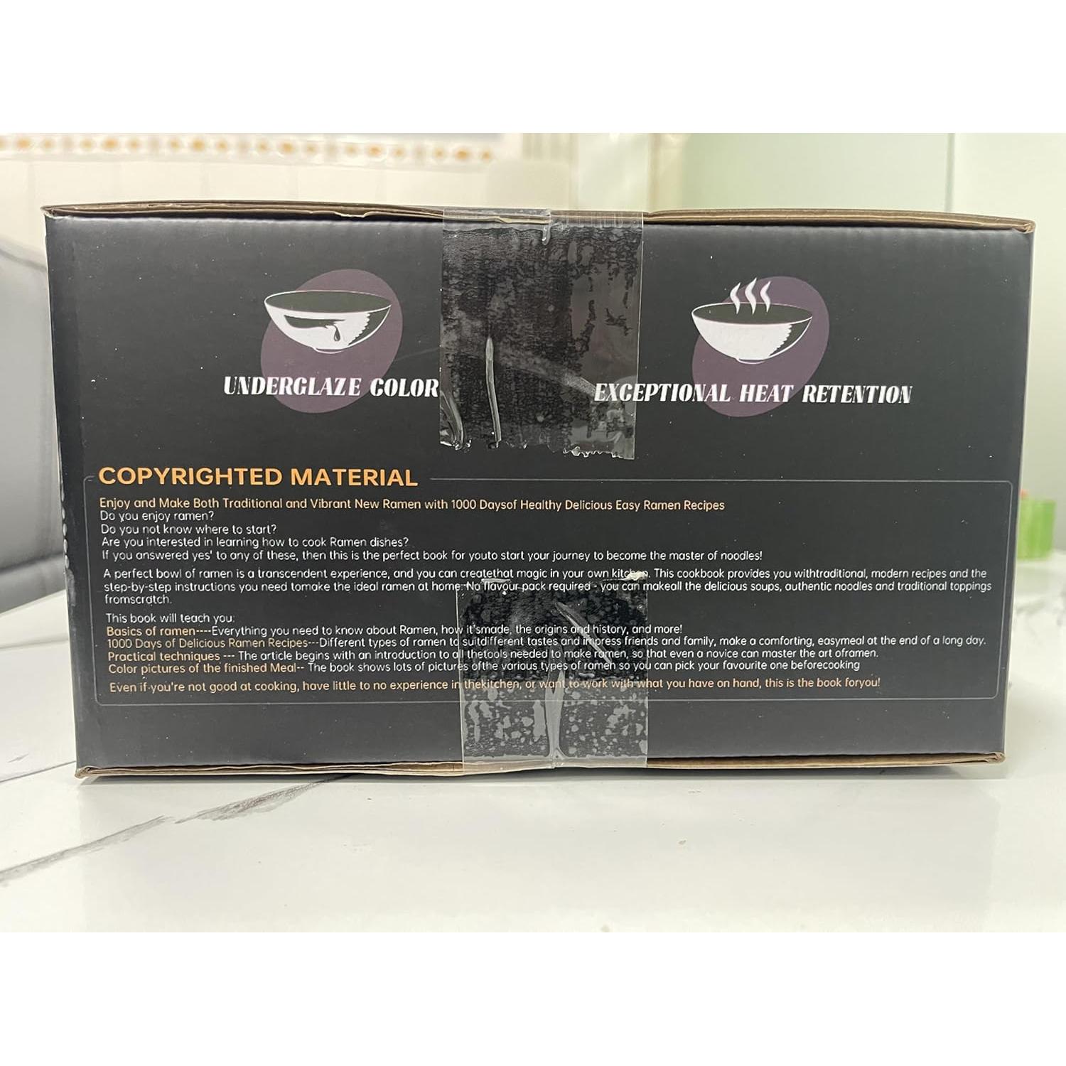 Juego de 2 Tazones de Ramen Cerámica YTLEMON 1000ml Azul