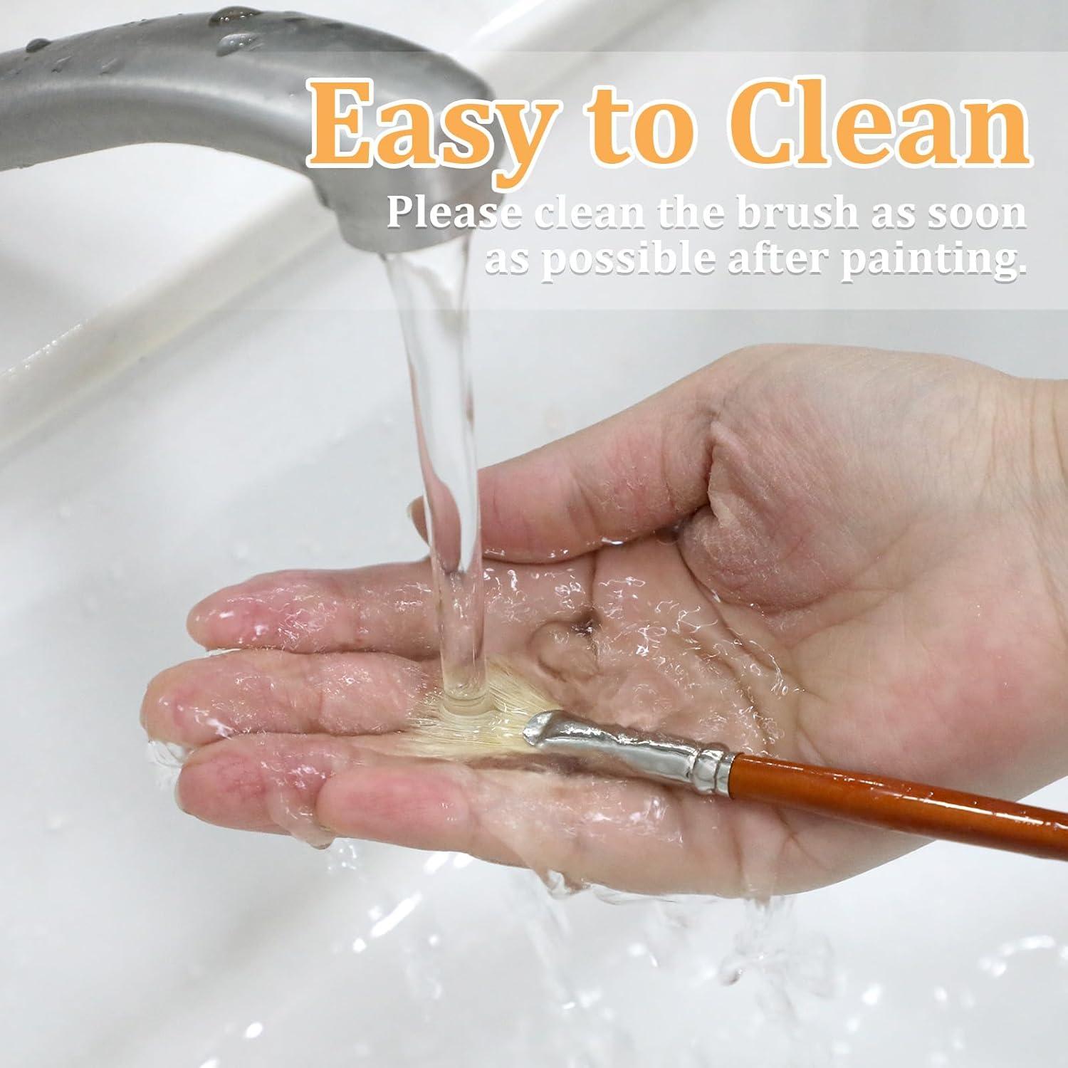 Juego de 7 Pinceles de Abanico TIESOME con Mango de Madera