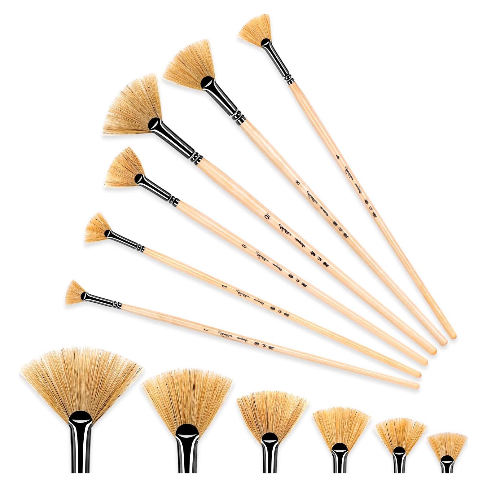 Juego de Pinceles de Pintura Golden Maple - 6 Piezas de Cerda de Jabalí