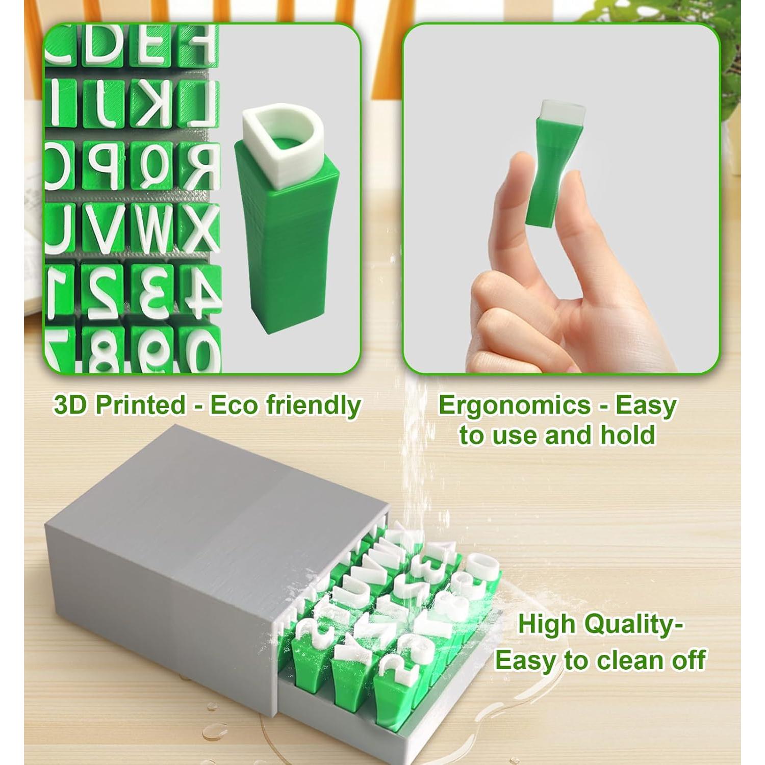 Sellos de Letras para Arcilla Wolwefa - Alfabeto y Símbolos