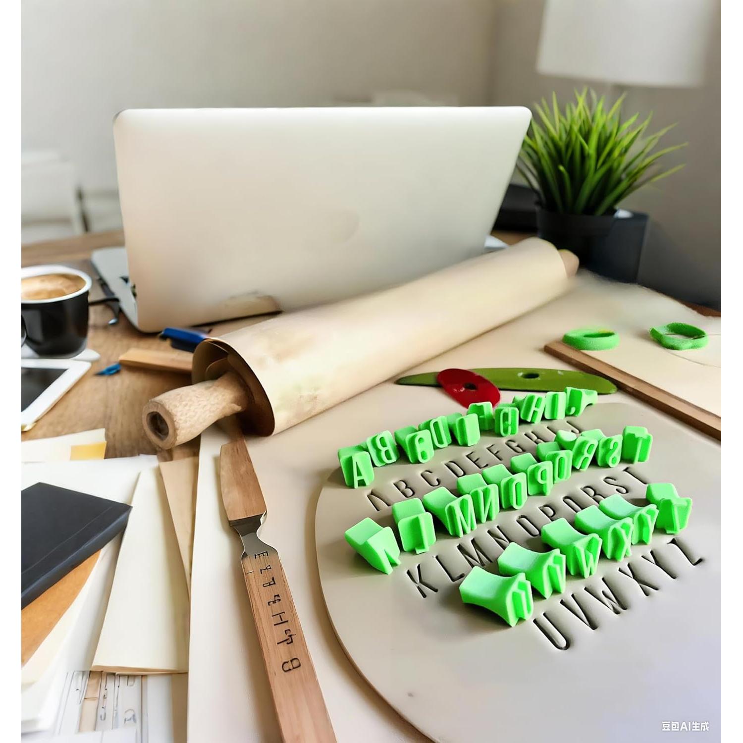 Sellos de Letras para Arcilla Wolwefa - Alfabeto y Símbolos