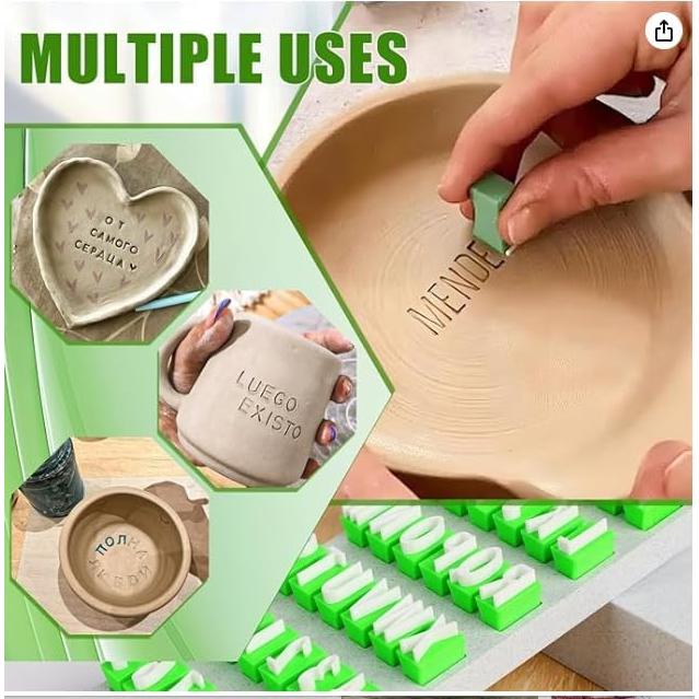 Sellos de Letras para Arcilla Wolwefa - Alfabeto y Símbolos