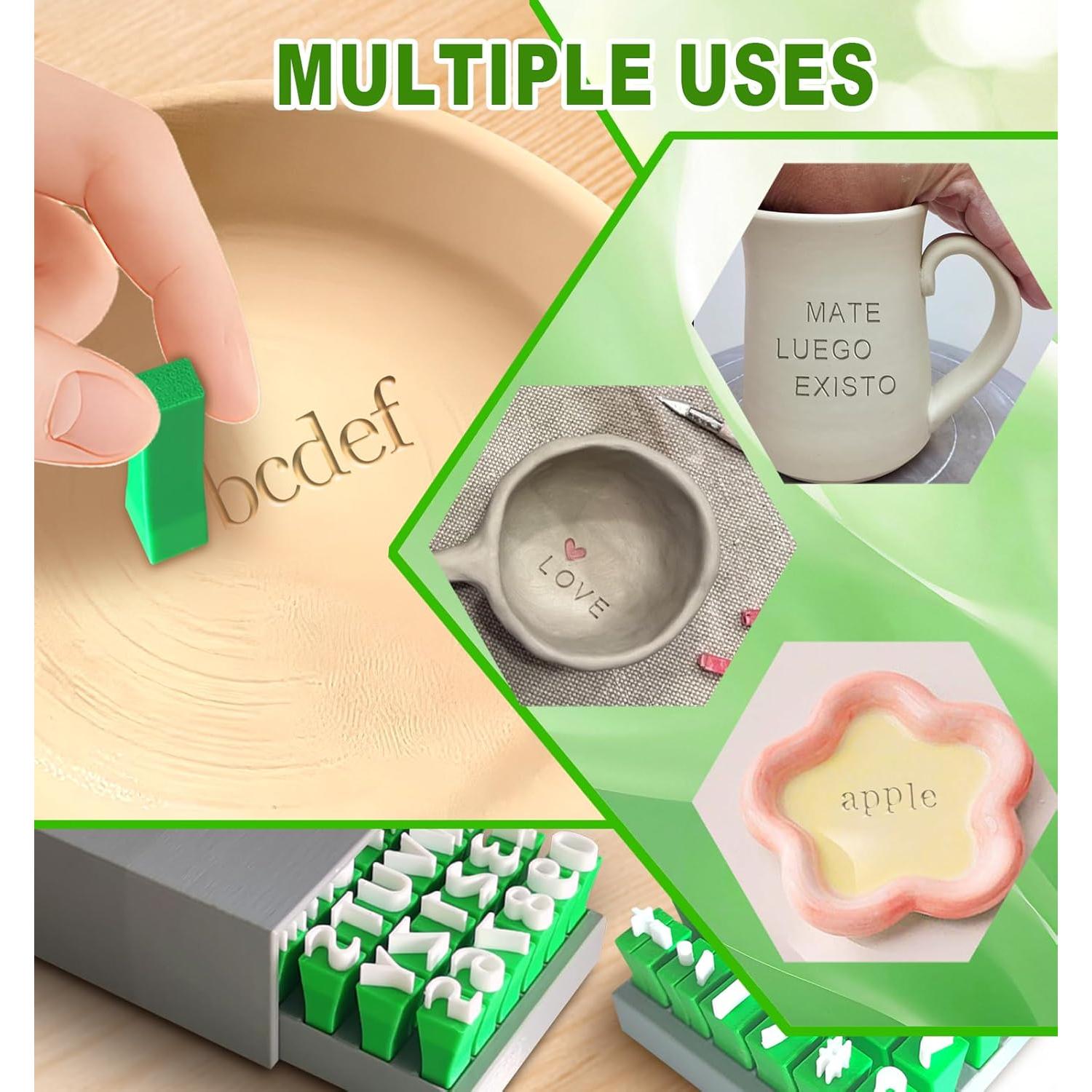 Sellos de Letras para Arcilla Wolwefa - Alfabeto y Símbolos