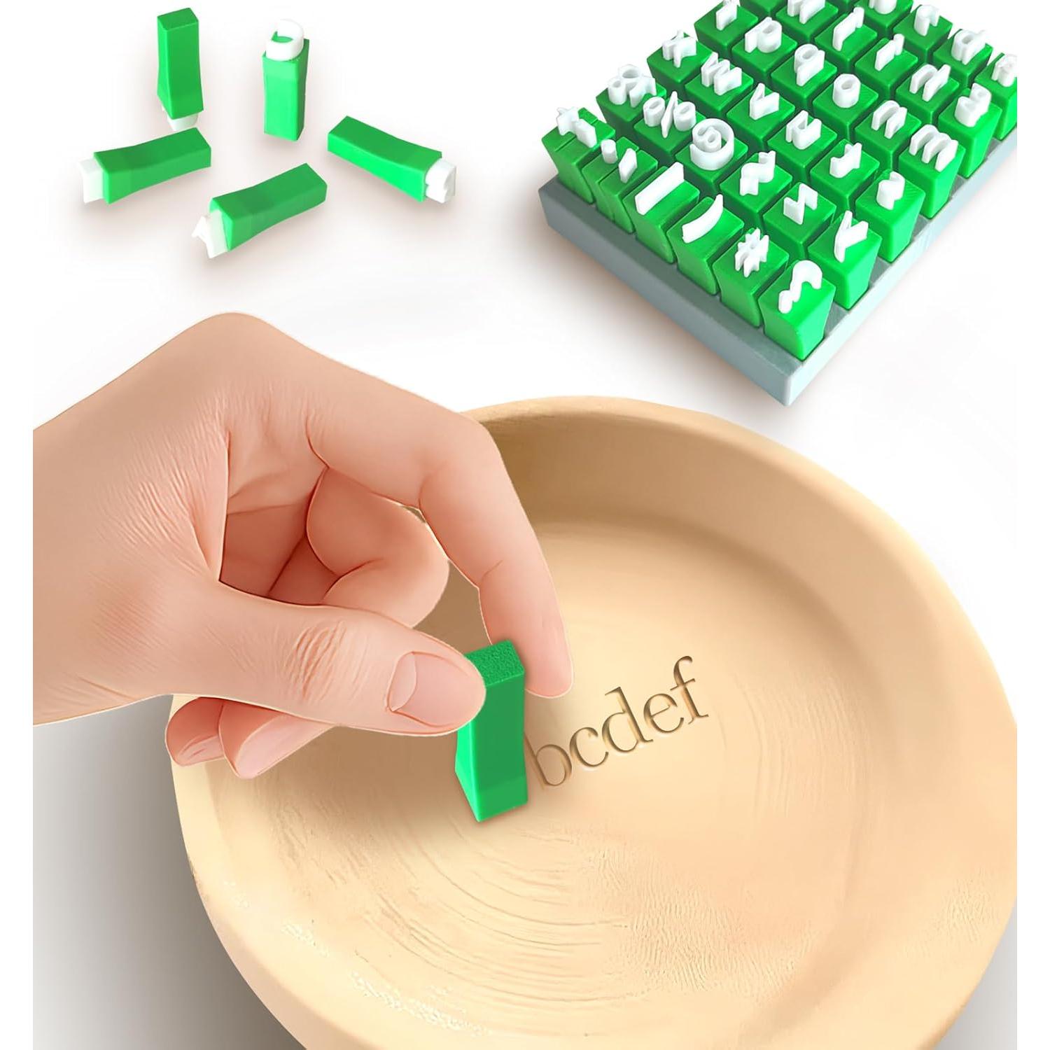 Sellos de Letras para Arcilla Wolwefa - Alfabeto y Símbolos