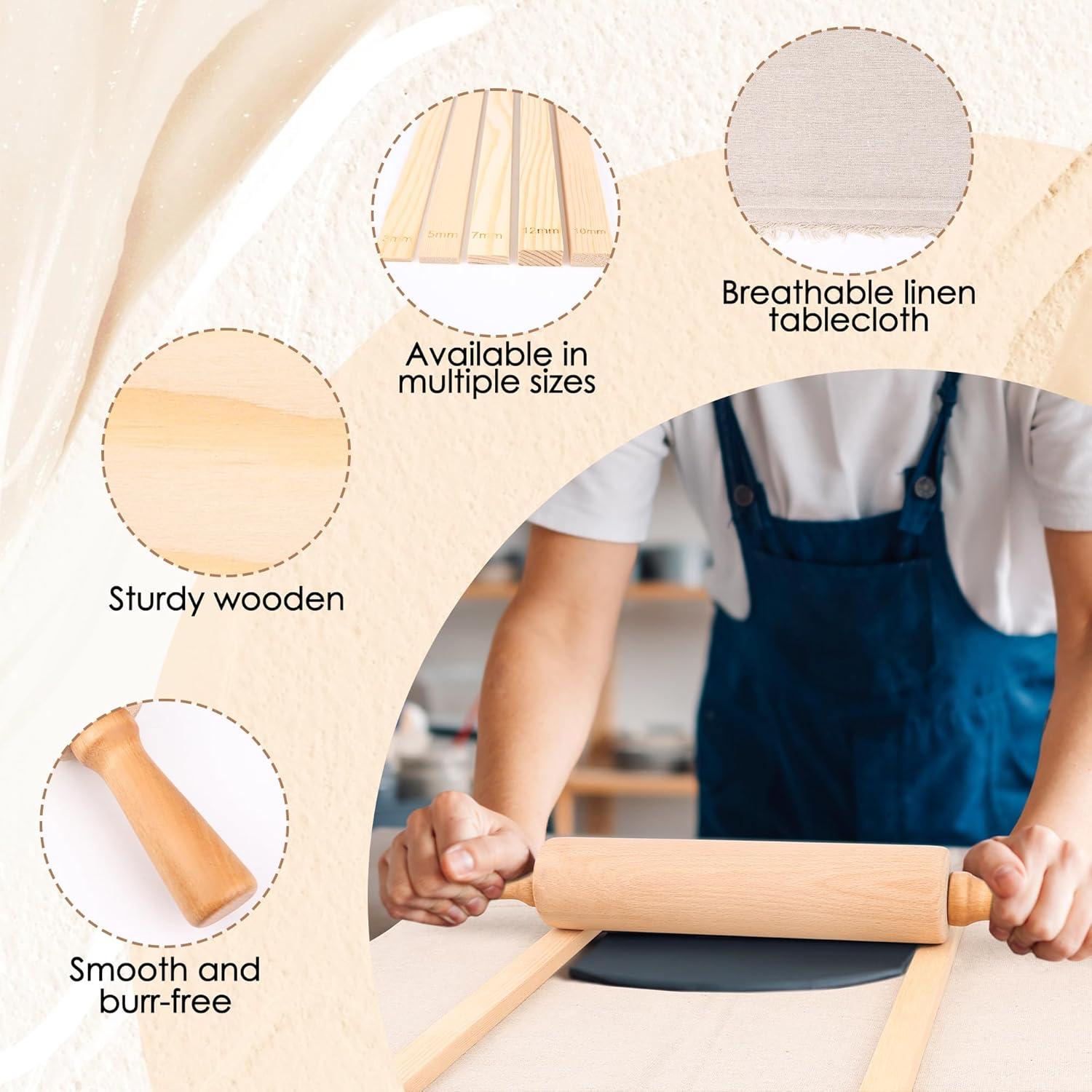 Juego de herramientas de cerámica 12 piezas Adecco con rodillo