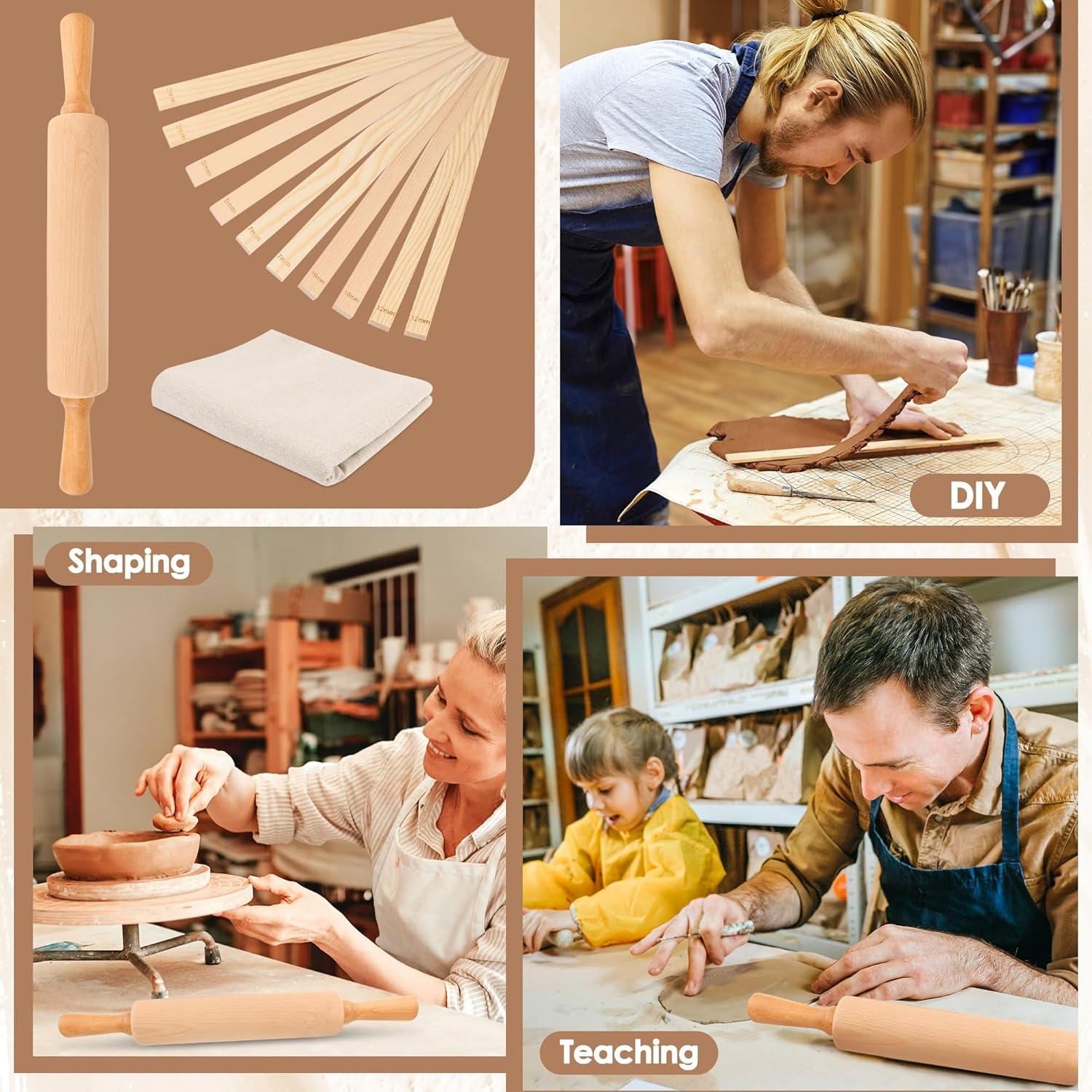 Juego de herramientas de cerámica 12 piezas Adecco con rodillo