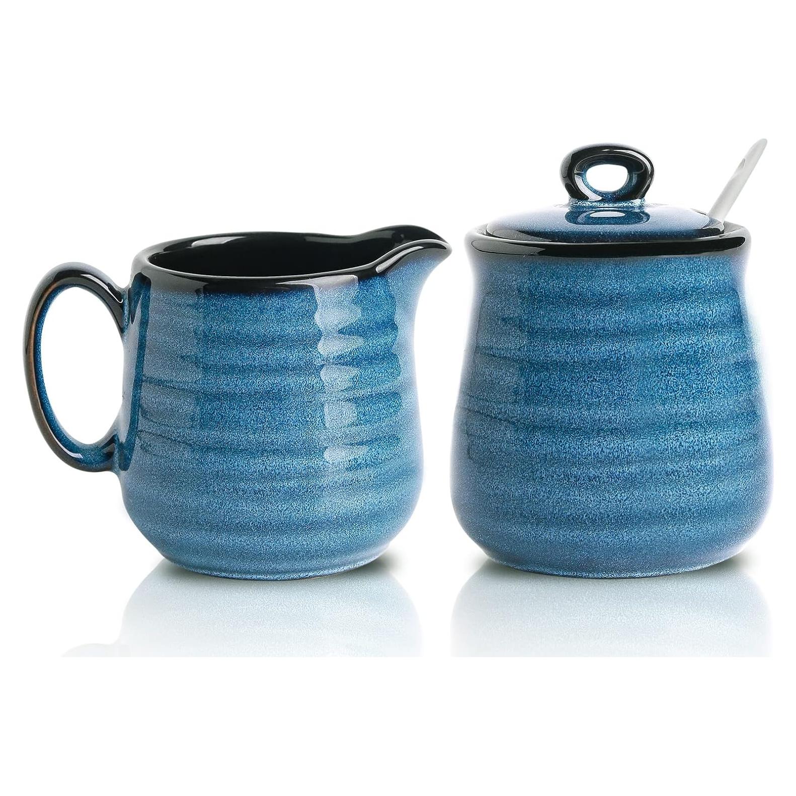 Juego de Azúcar y Crema Hasense Cerámica Azul 311g 283g