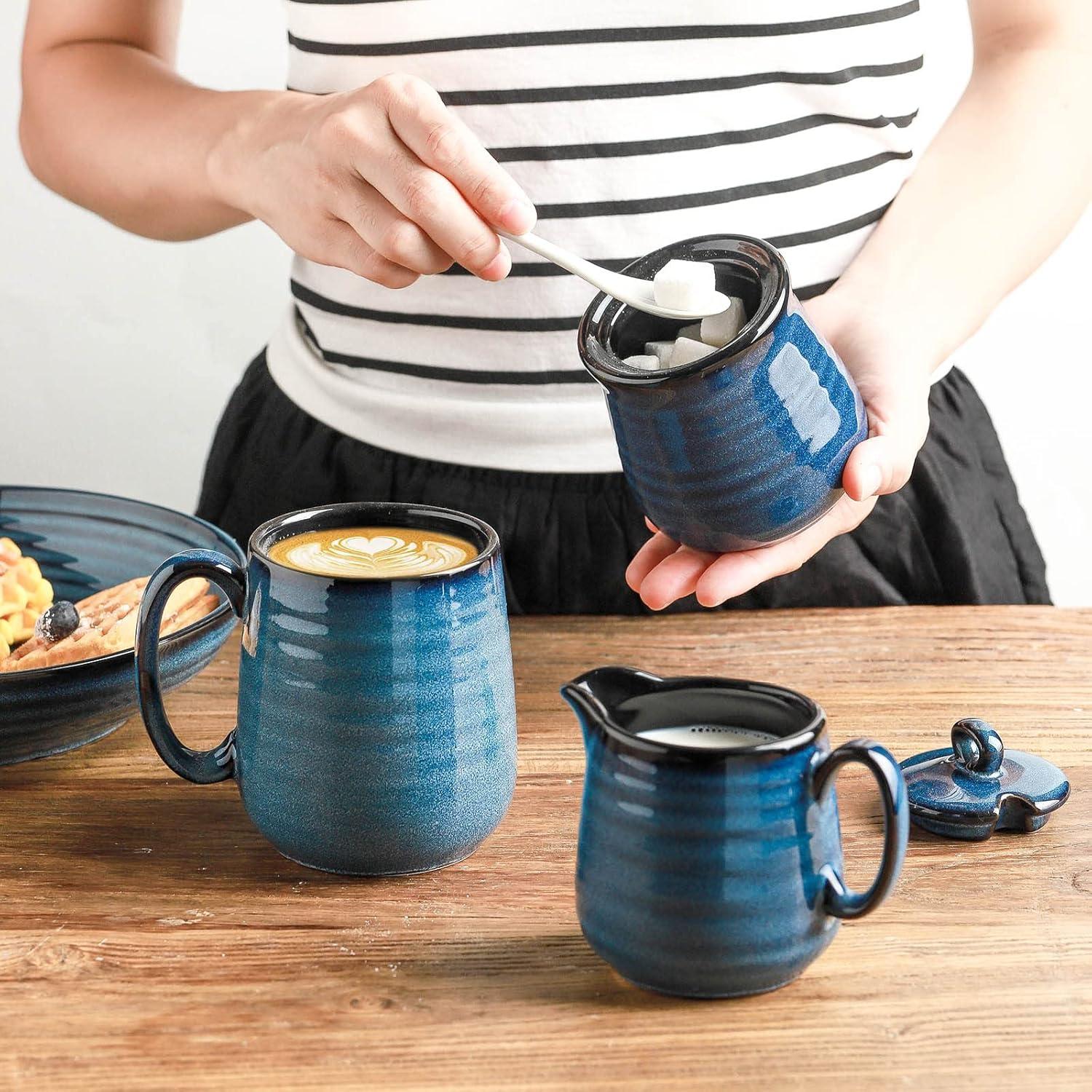 Juego de Azúcar y Crema Hasense Cerámica Azul 311g 283g