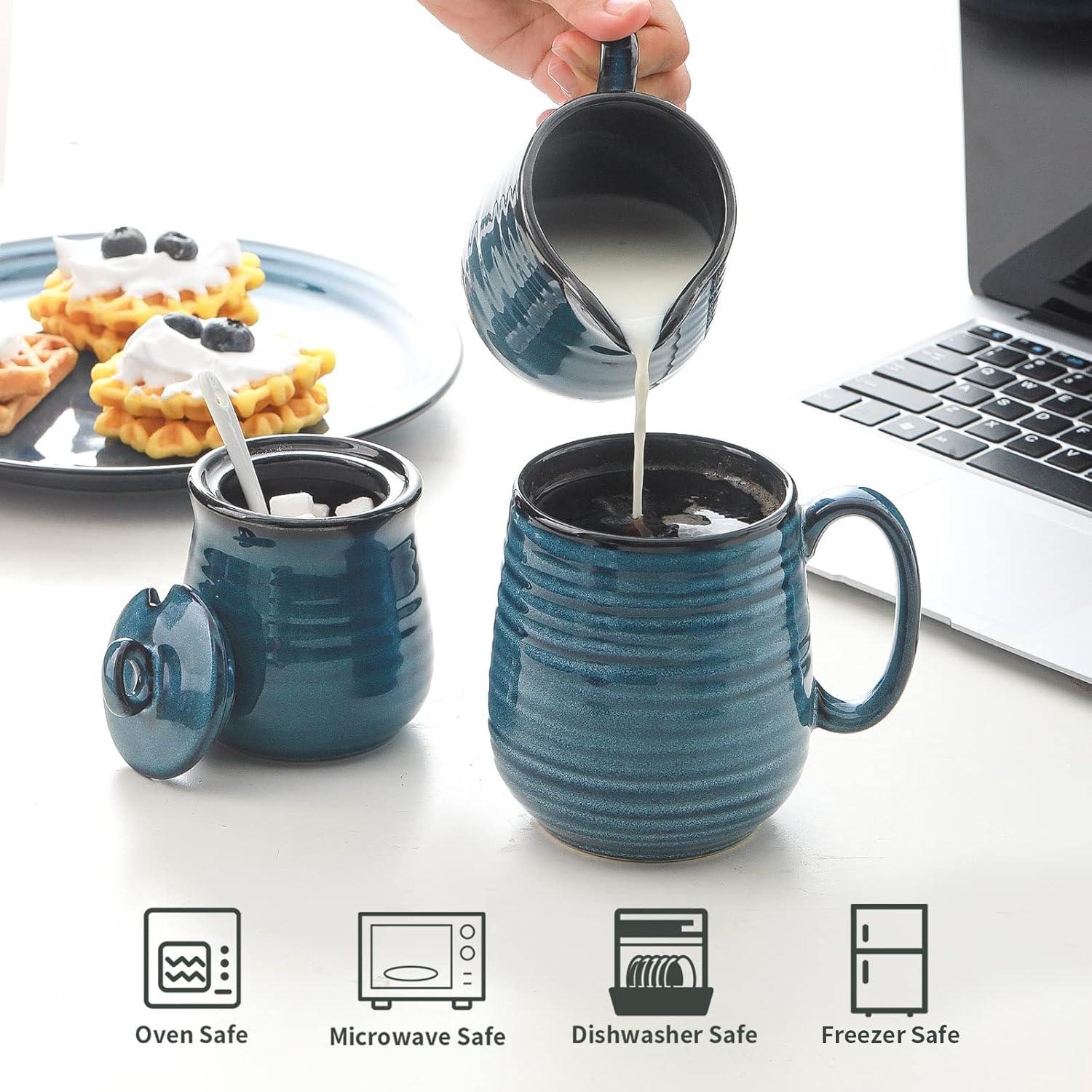 Juego de Azúcar y Crema Hasense Cerámica Azul 311g 283g