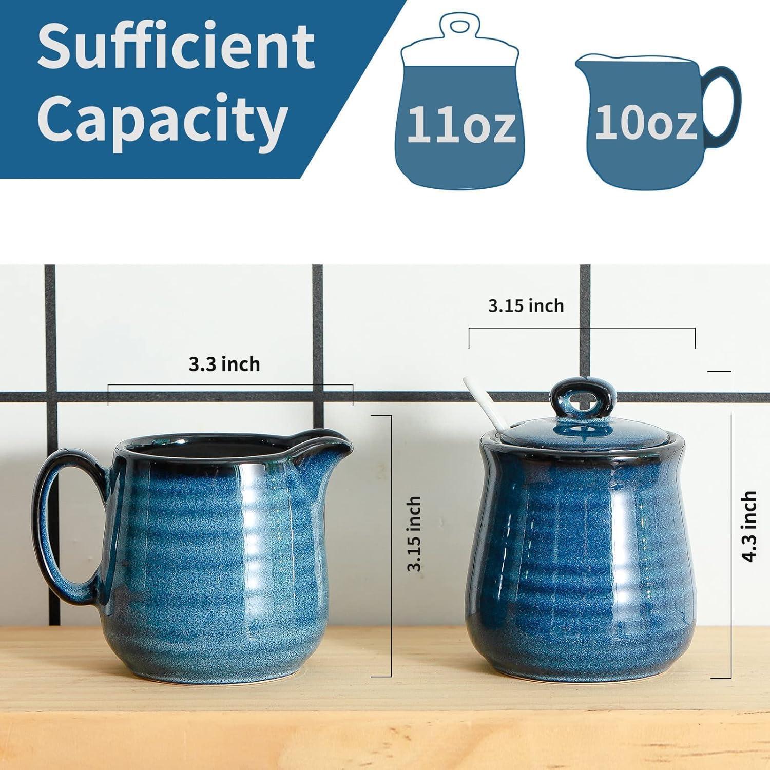 Juego de Azúcar y Crema Hasense Cerámica Azul 311g 283g