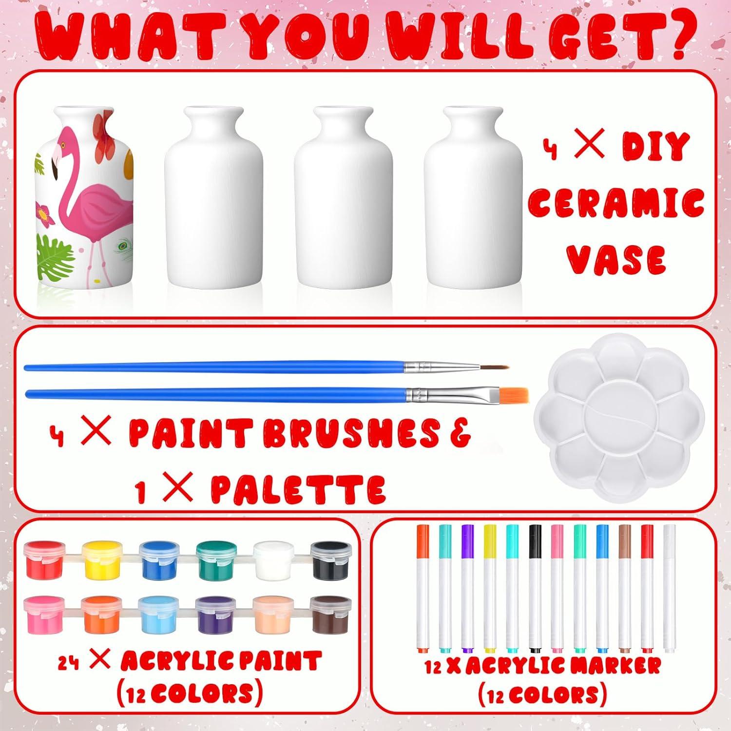 Kit de Pintura de Jarrones de Cerámica Singhoow - 4 Piezas