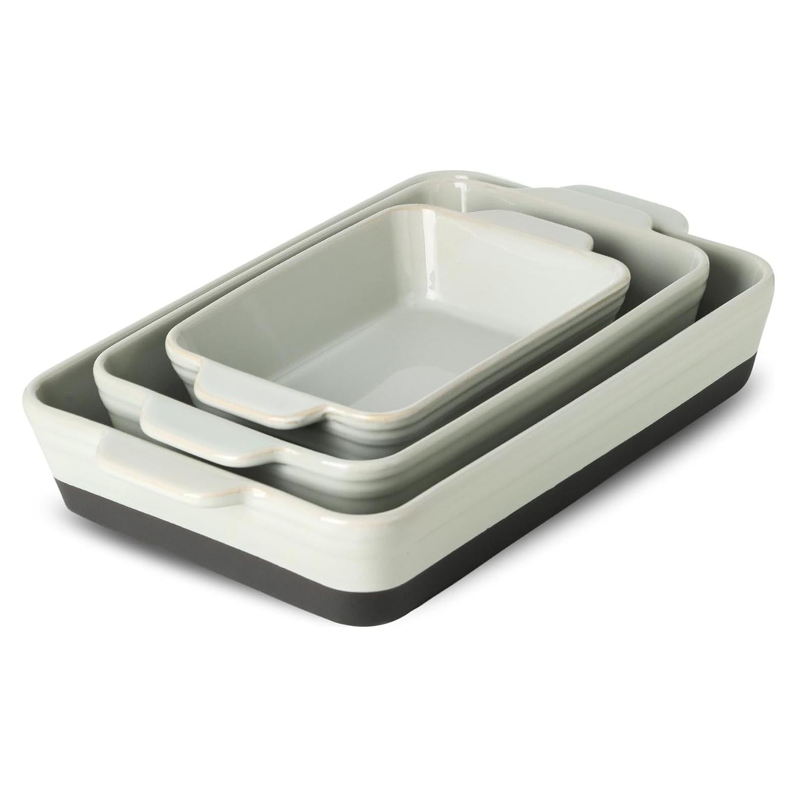 Juego de Fuentes para Hornear HVH Cerámica Negra 3 Piezas