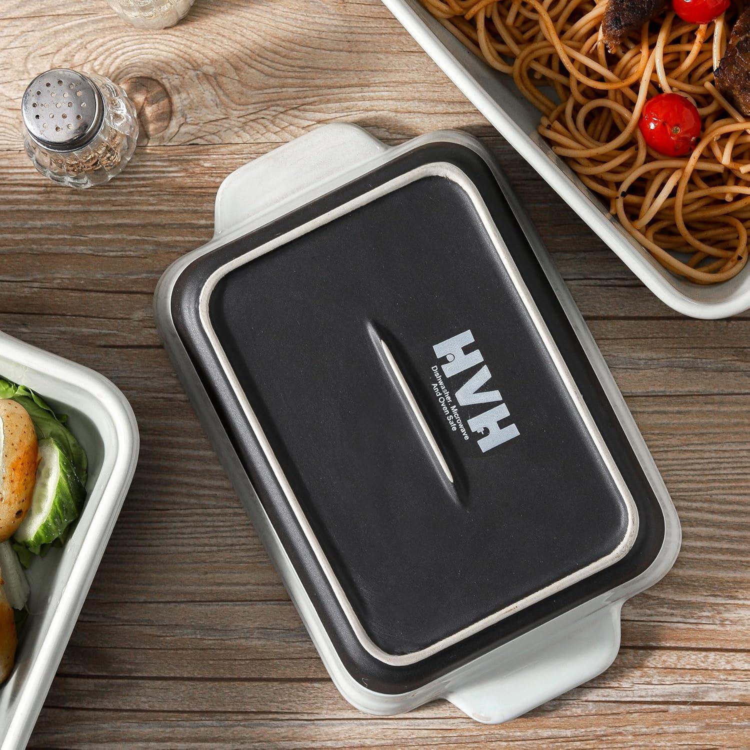 Juego de Fuentes para Hornear HVH Cerámica Negra 3 Piezas