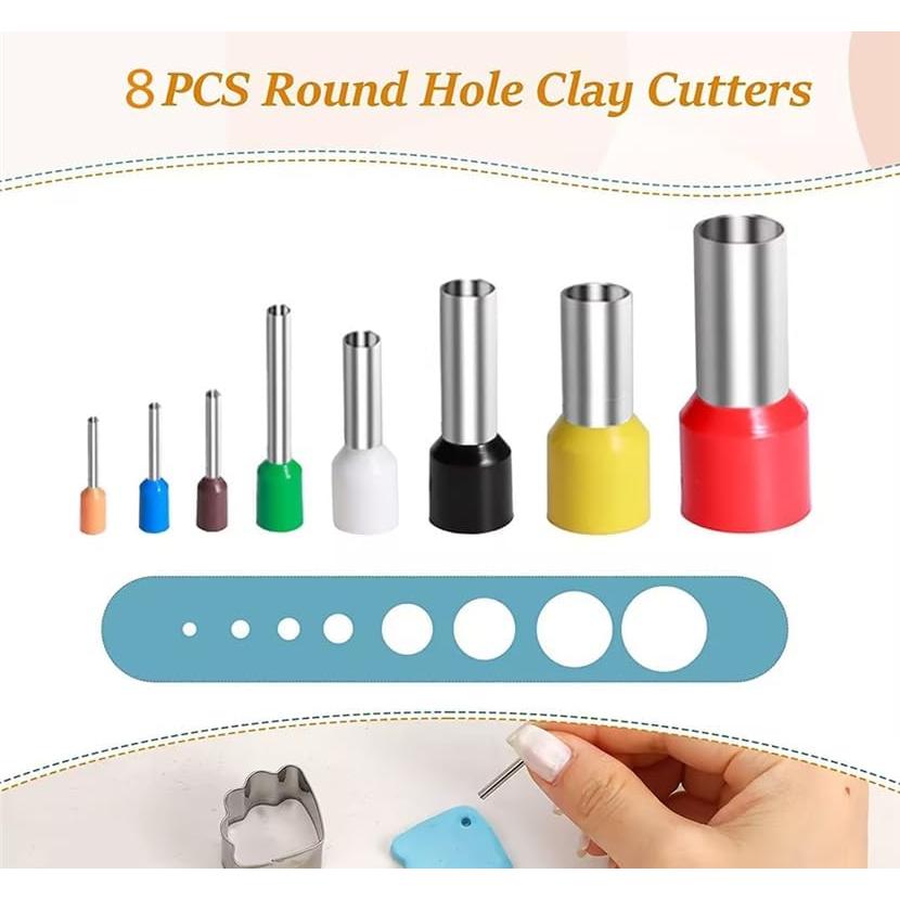 Juego de 8 Cortadores de Arcilla Circulares Pxiryanlow