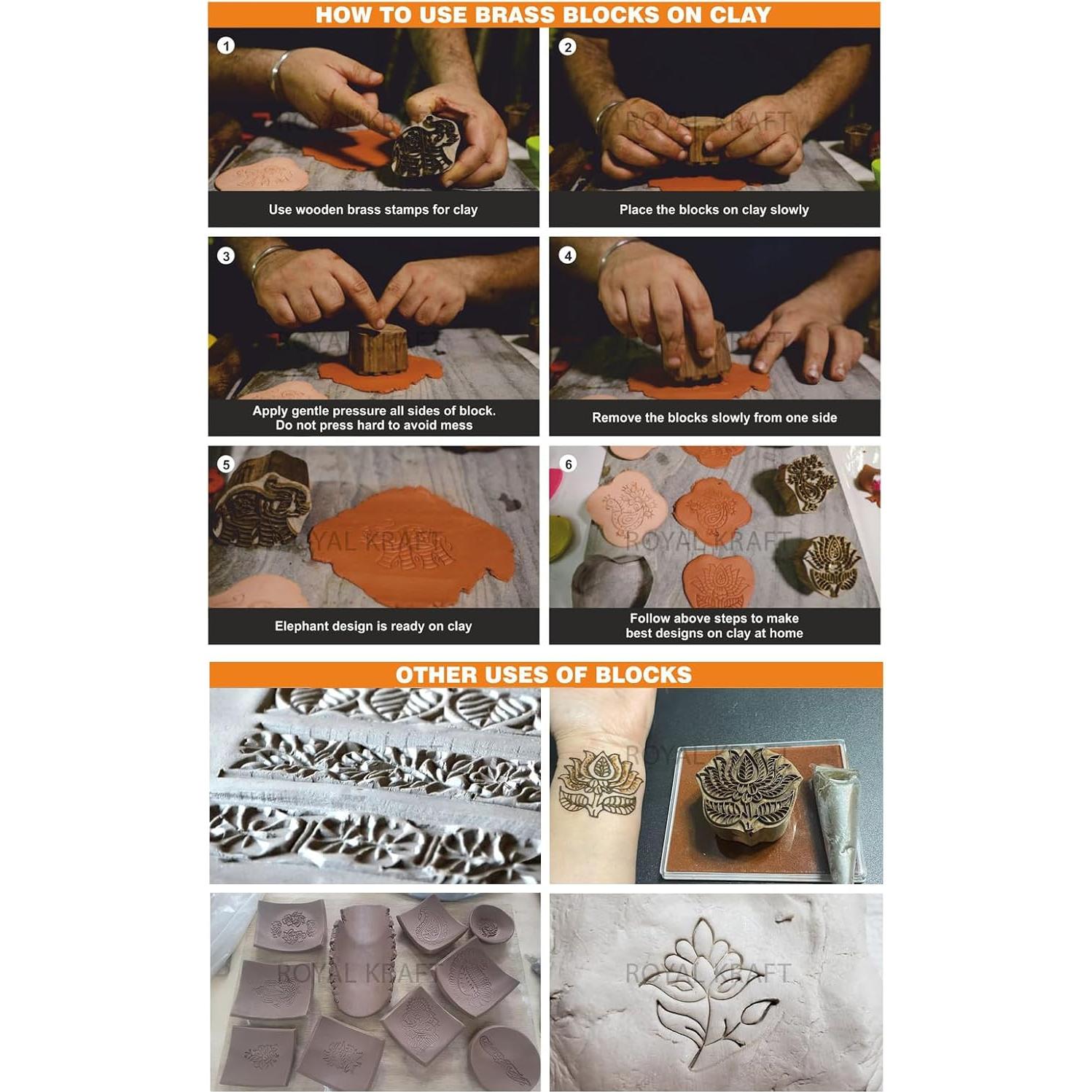 Sellos de Madera Royal Kraft BHtag0070 - Juego de 5 para Impresión