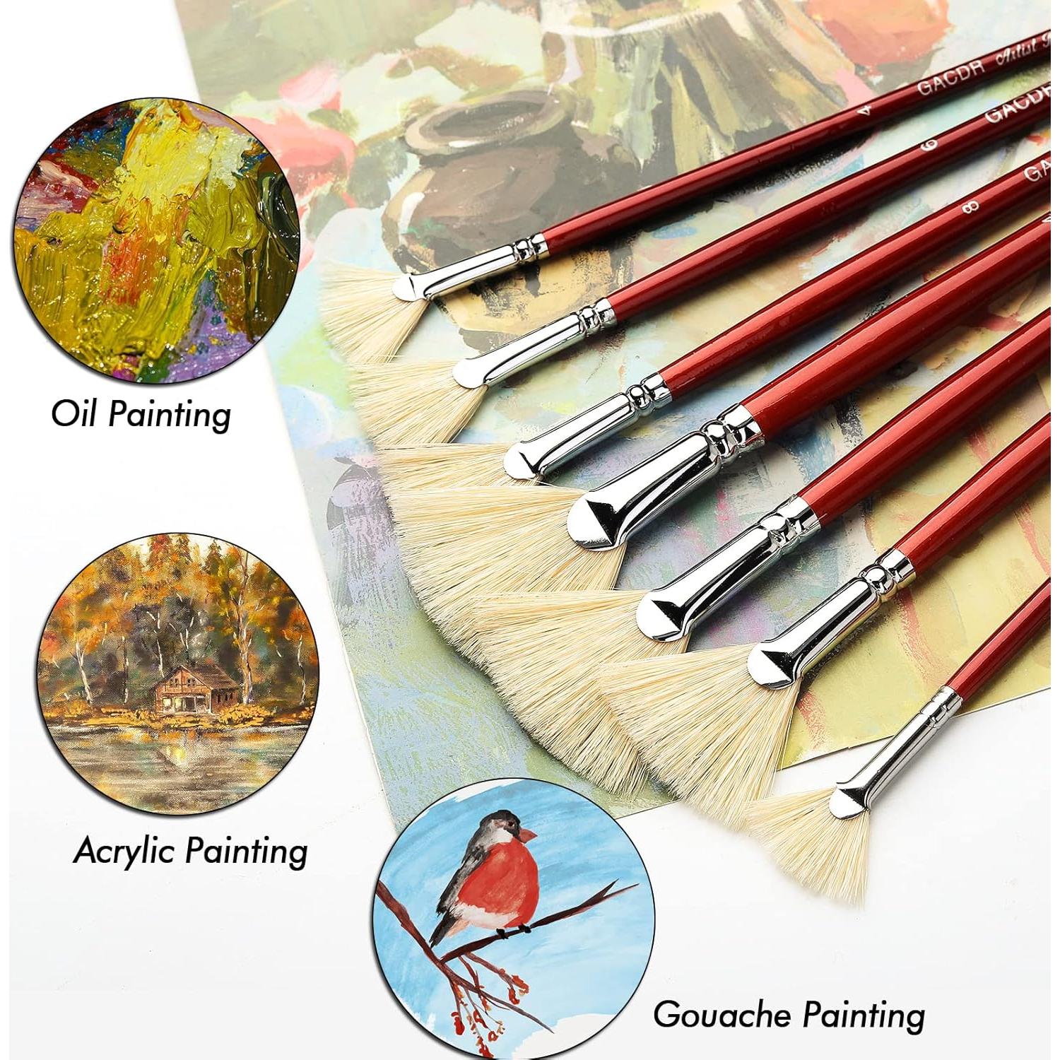 Set de 7 Pinceles en Forma de Abanico GACDR para Pintura