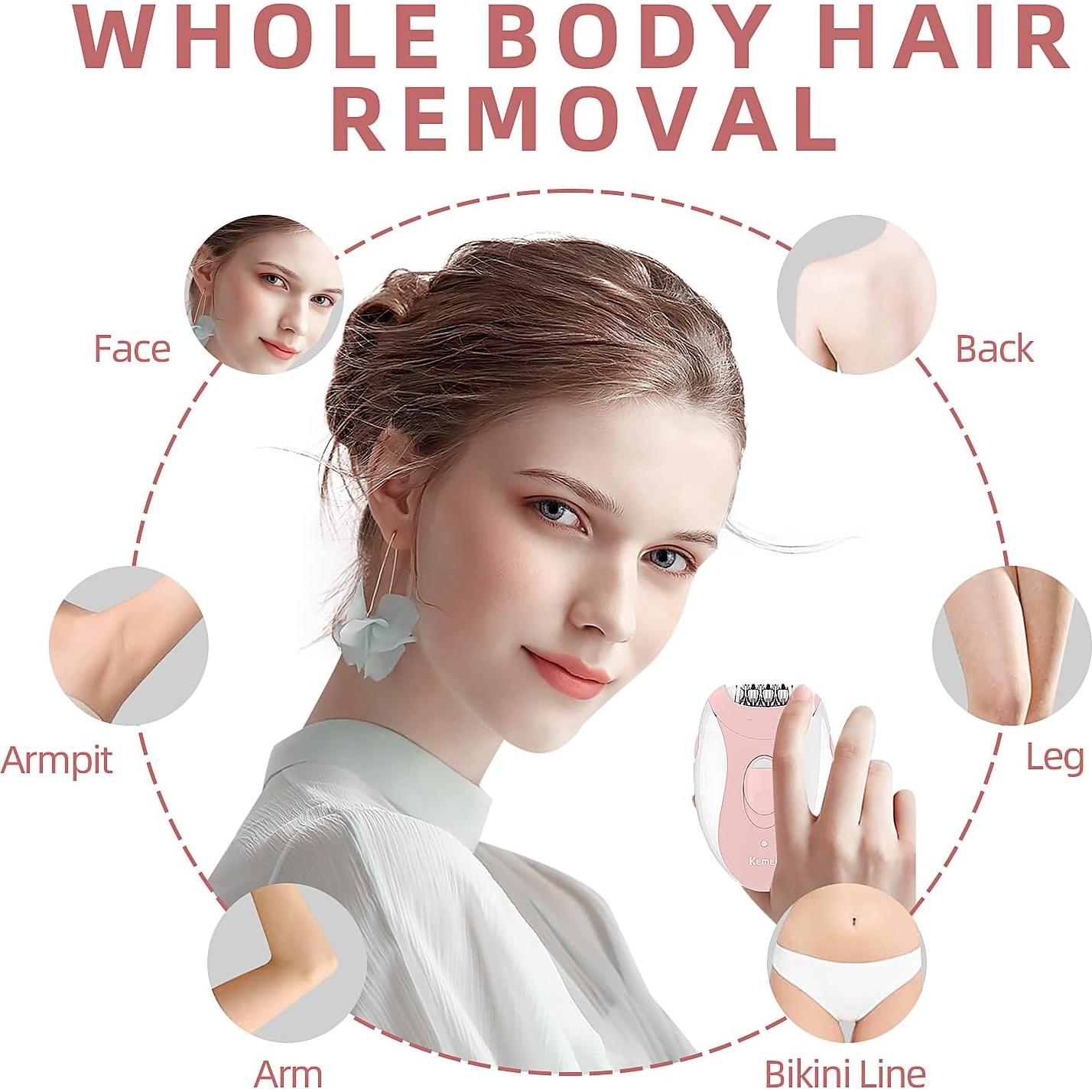 Epilador Eléctrico Muvik para Mujeres con Luz LED y 2 Velocidades