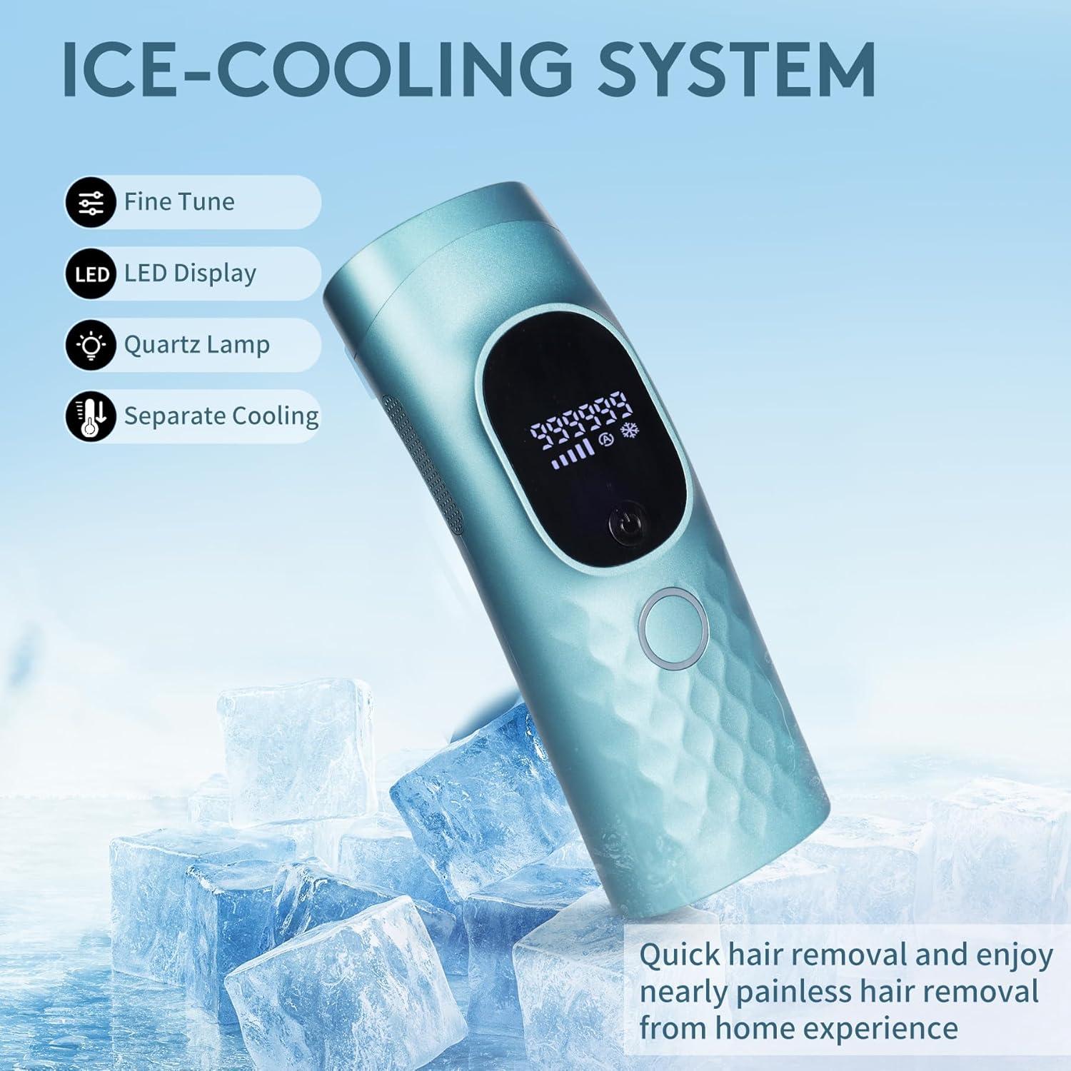 Dispositivo IPL de Eliminación de Vello Permanente Miley - 999,999 Destellos, Enfriamiento Indoloro, 5 Niveles de Potencia