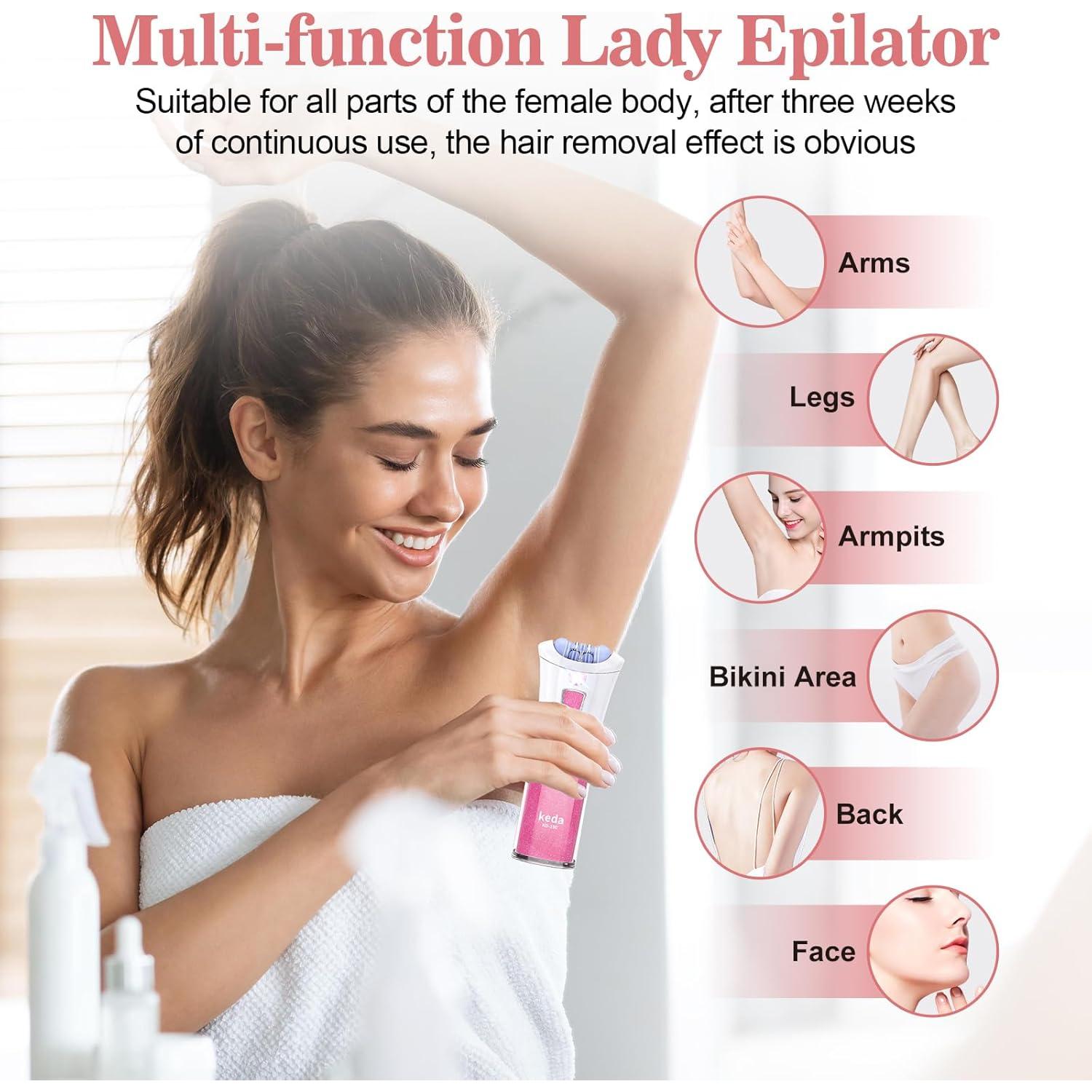 Epilador Facial Glabrouse con Luz LED y 9 Pinzas - Depilación Suave